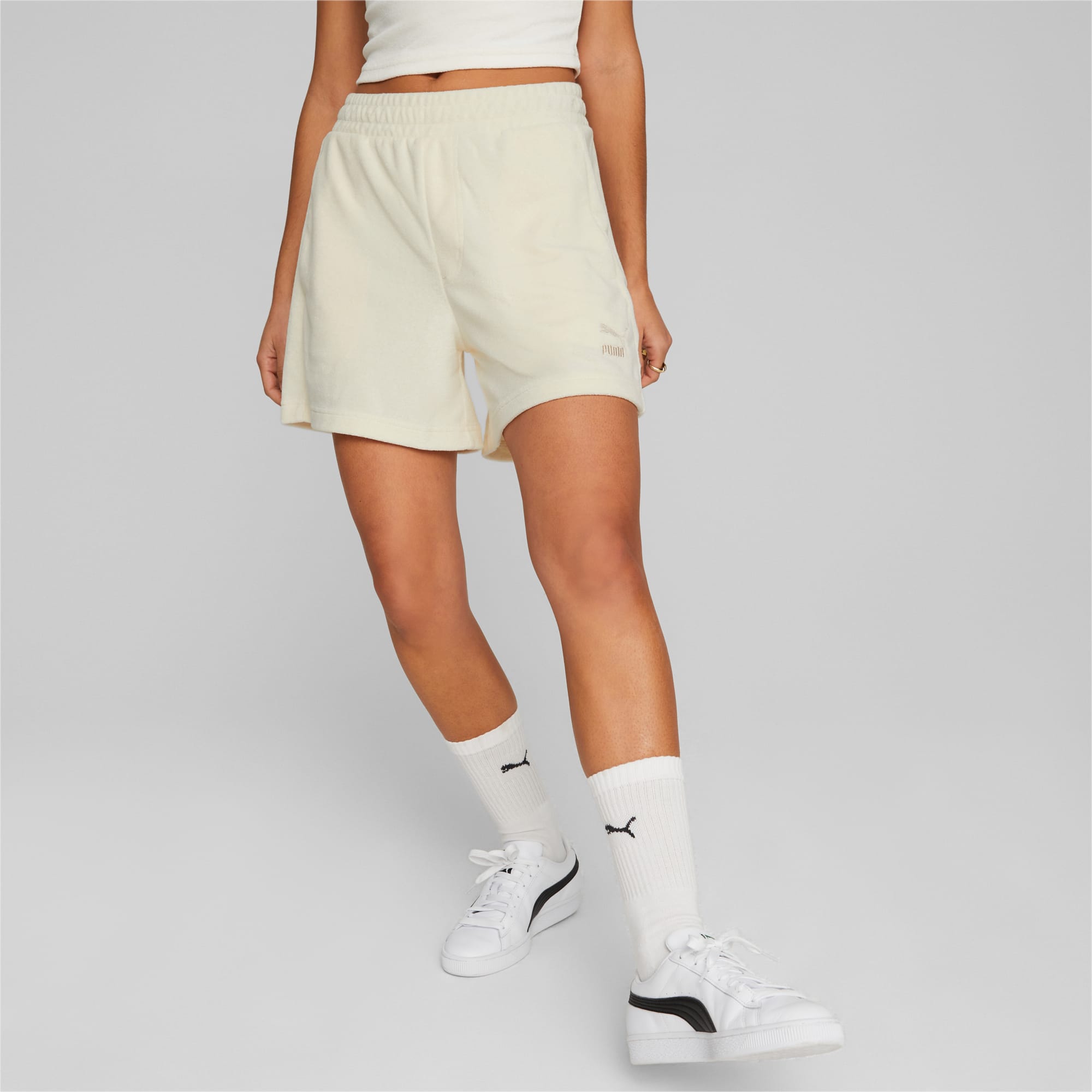 PUMA Classics Frottee-Shorts Damen, Mehrfarbig, Größe: XL, Kleidung
