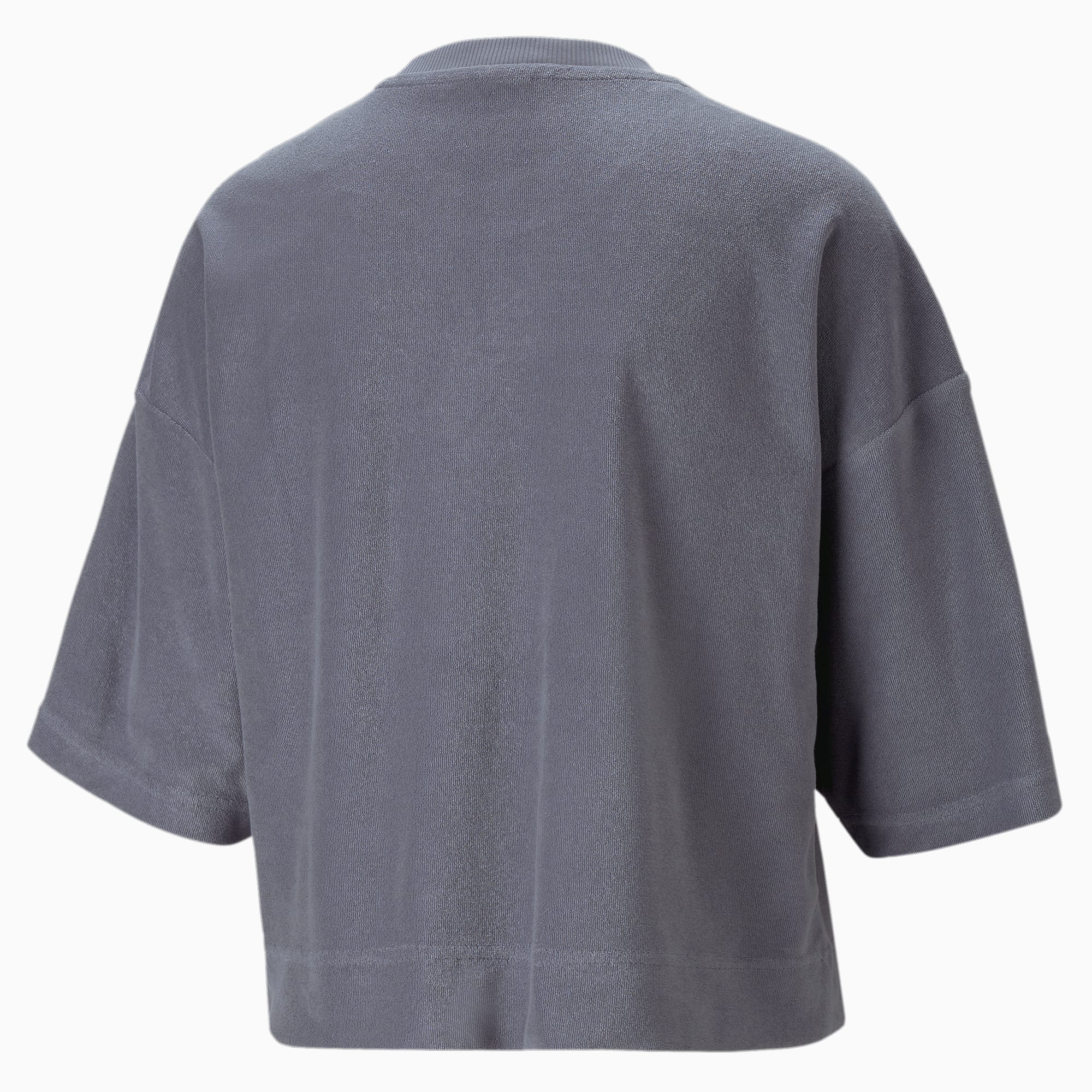 PUMA Classics Towelling T-shirt voor Dames, Grijs