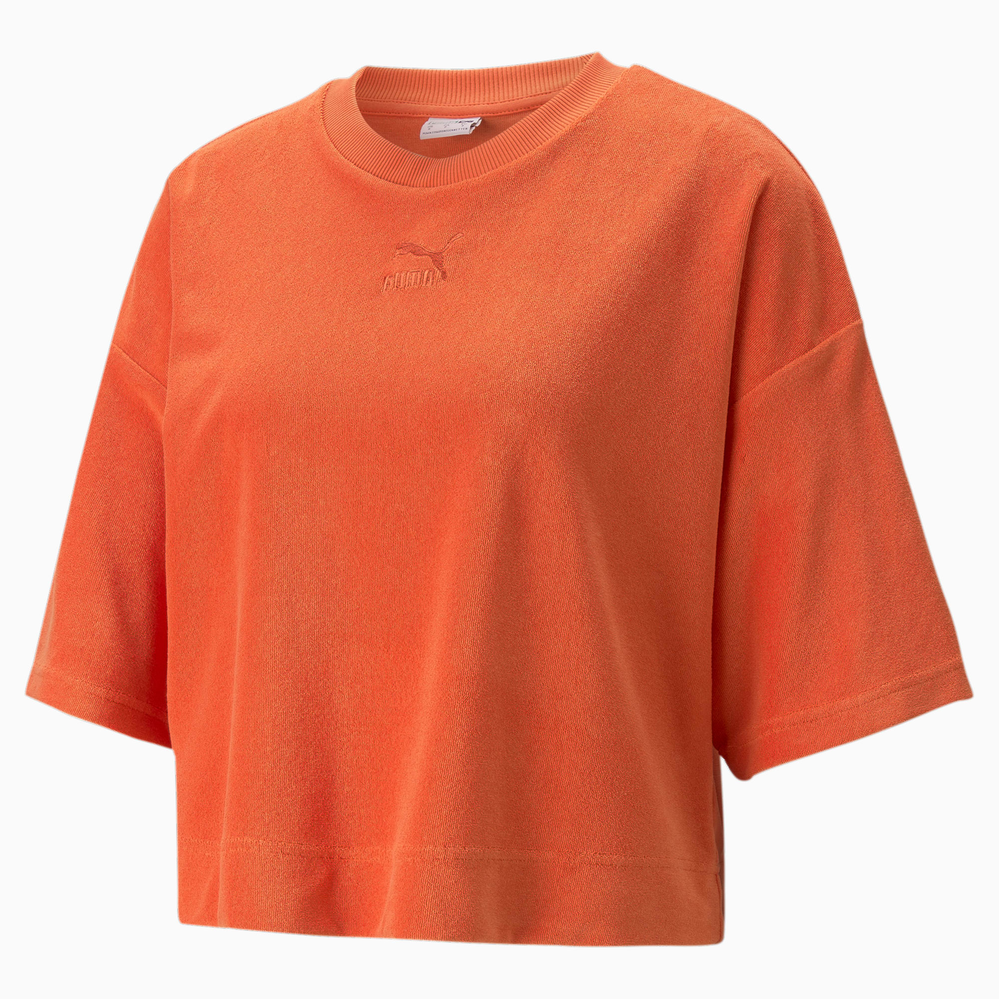 PUMA Classics Frottee-T-Shirt Damen, Größe: L, Kleidung