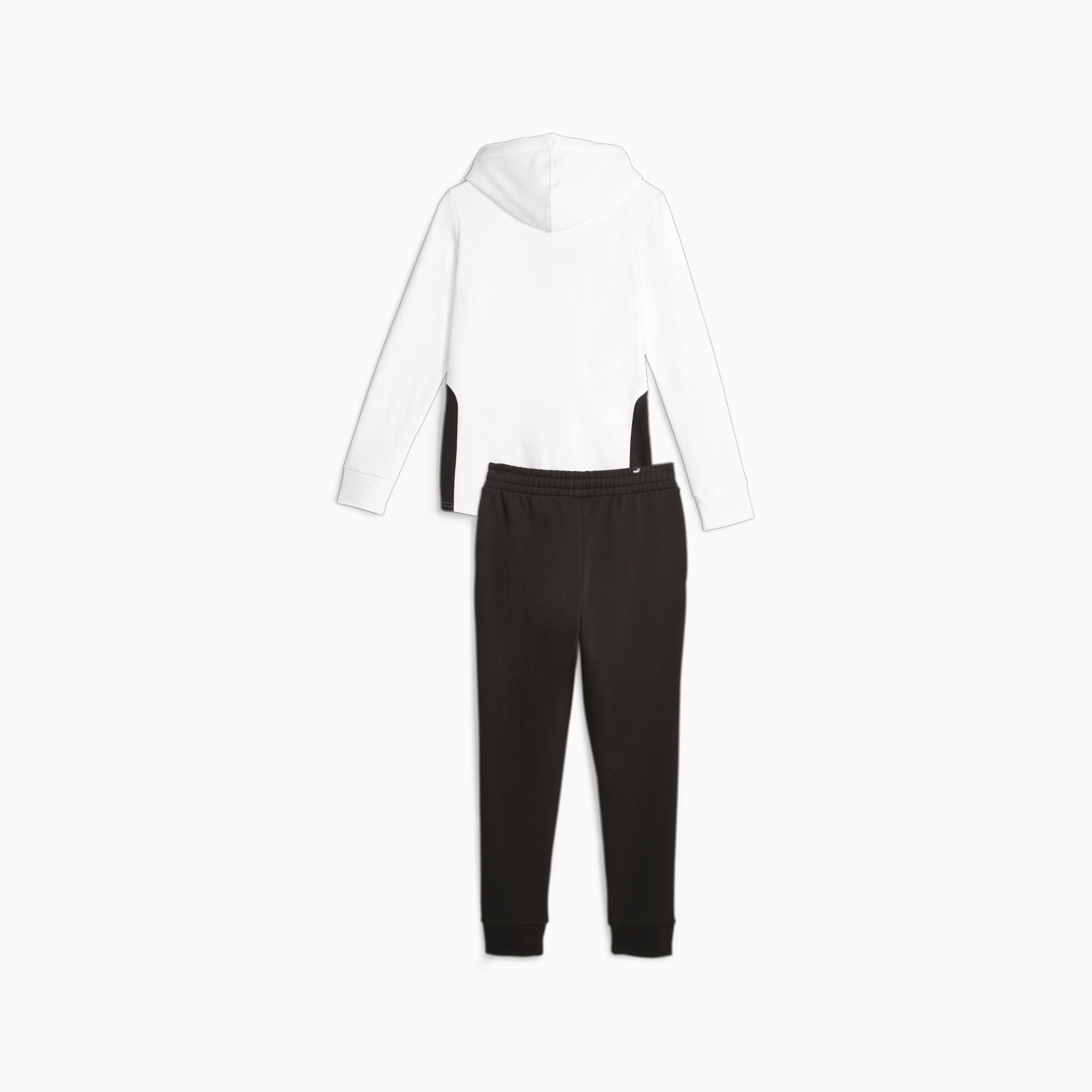 PUMA Classics Hooded FL Trainingsanzug Damen, Weiß, Größe: L, Kleidung