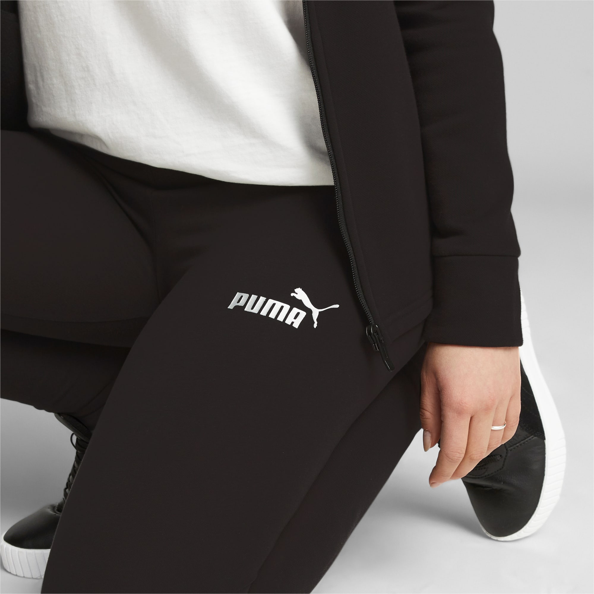 PUMA Women's Metallic Tracksuit, Black, Size S, Clothing