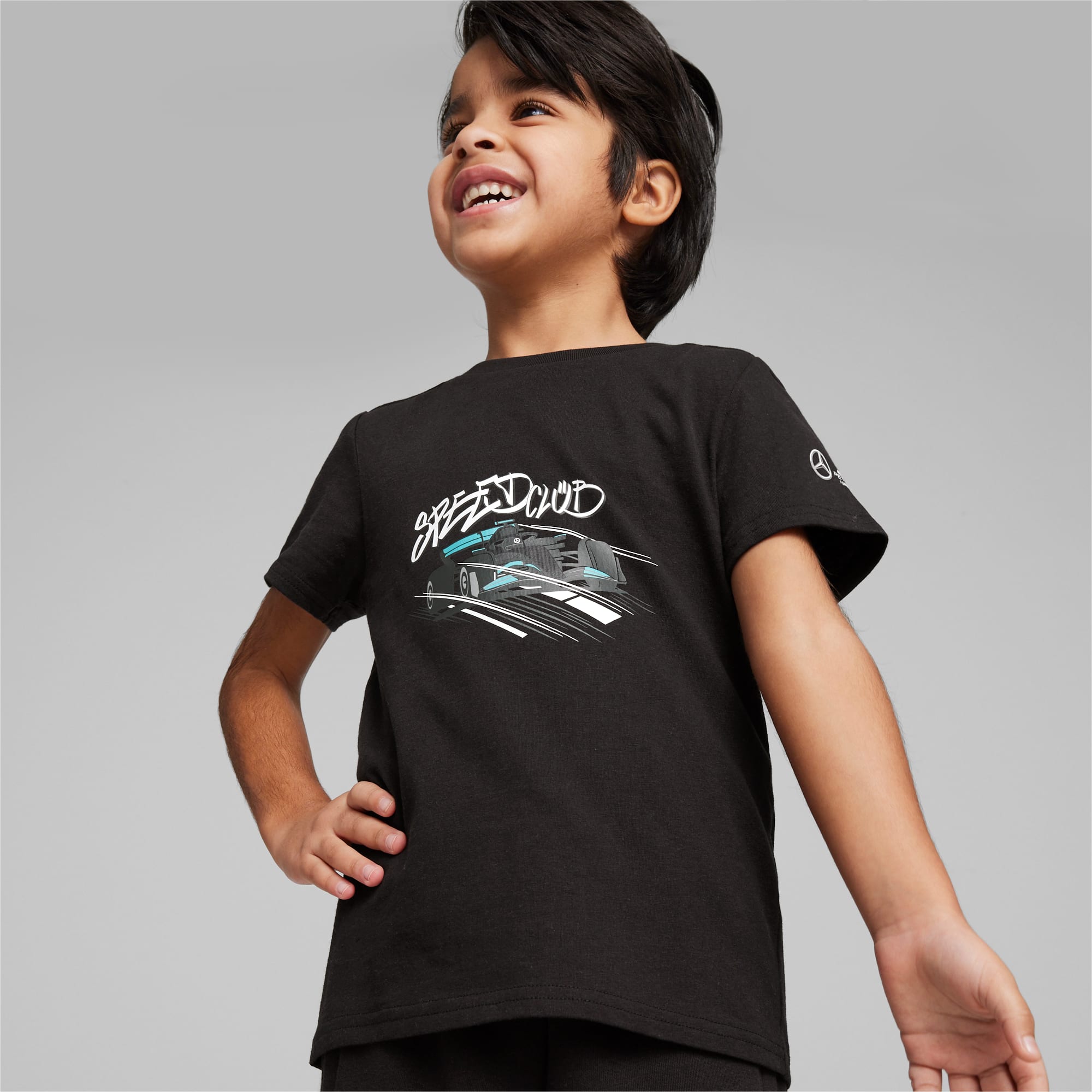 PUMA Mercedes-Amg Petronas Motorsport Kids' T-Shirt, Black, Size 92, Clothing