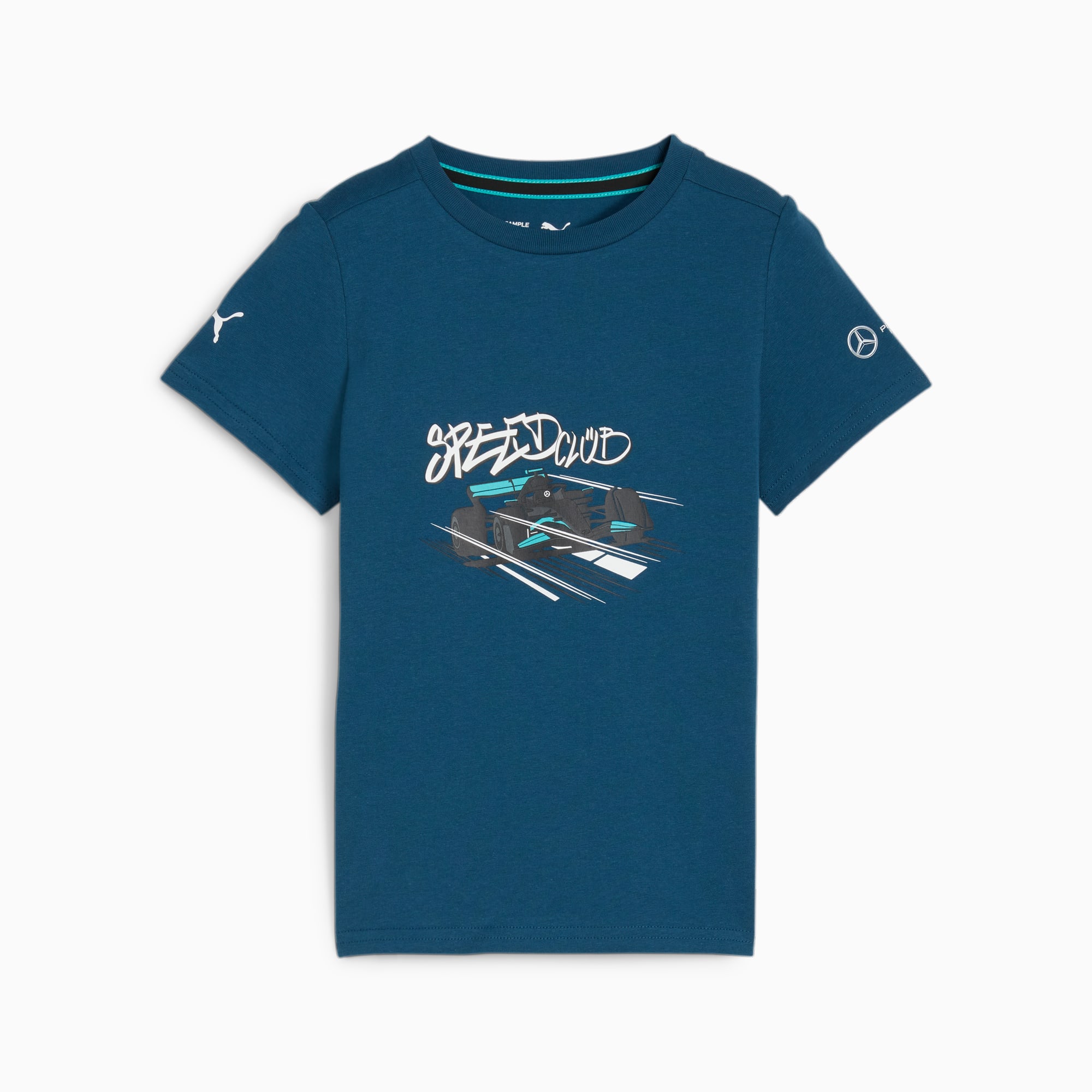 PUMA Mercedes-Amg Petronas Motorsport Kids' T-Shirt, Ocean Tropic, Size 92, Clothing
