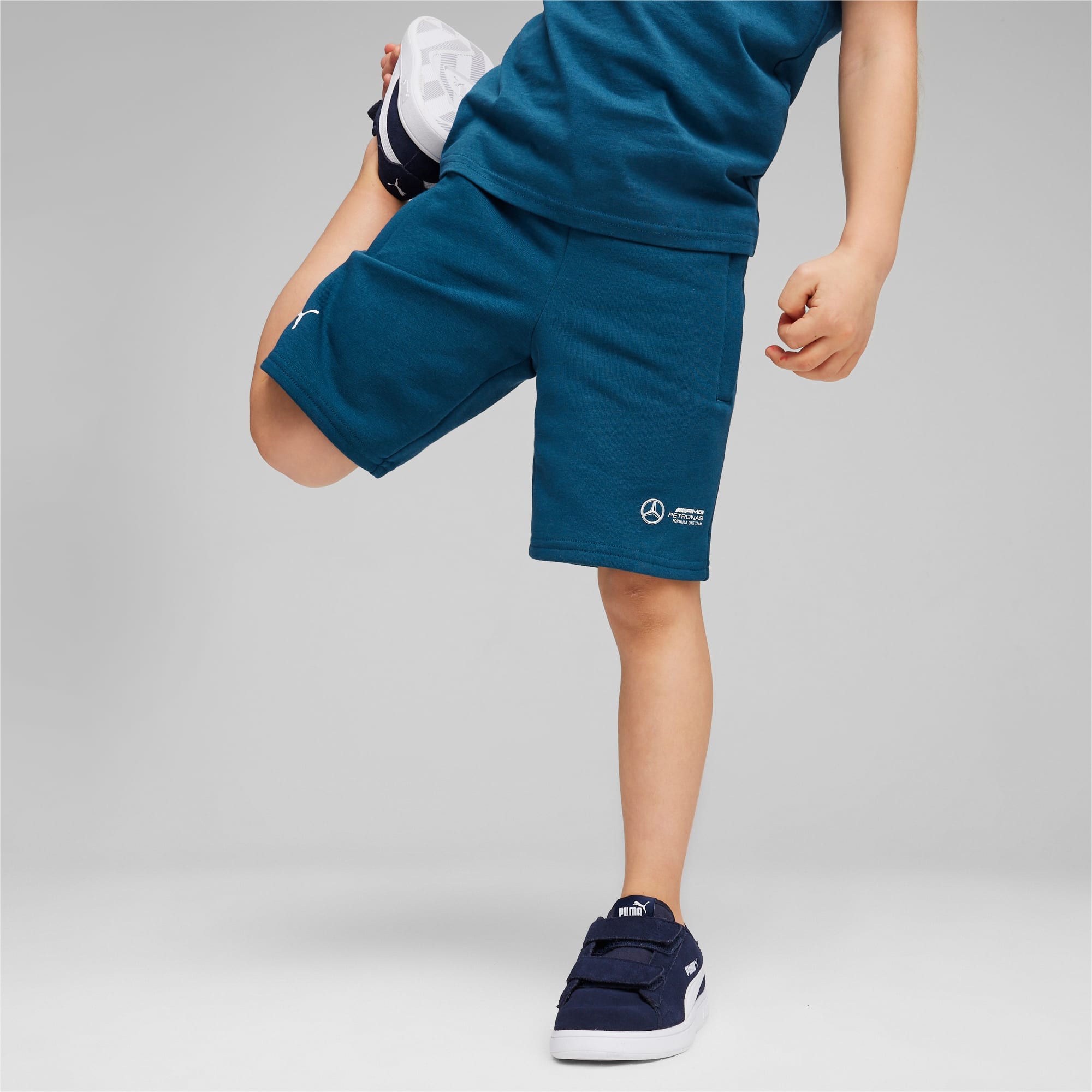 PUMA Mercedes-Amg Petronas Motorsport Kids' Shorts, Ocean Tropic, Size 92, Clothing