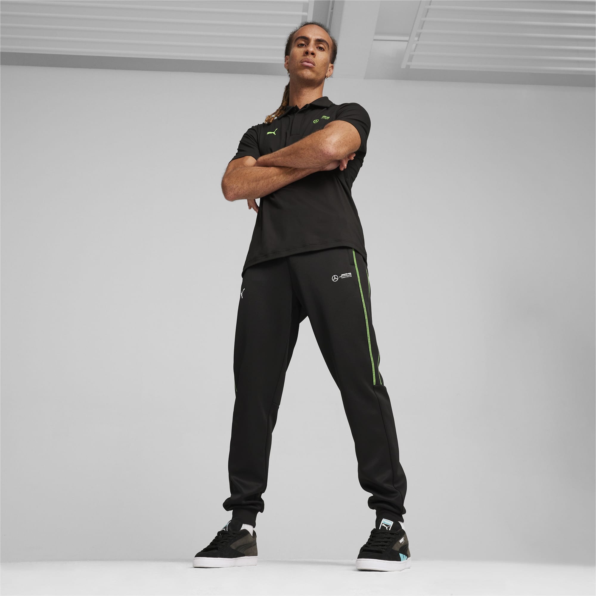 PUMA Mercedes-Amg Petronas Motorsport Men's Mt7 Track Pants, Black, Size XXL, Clothing