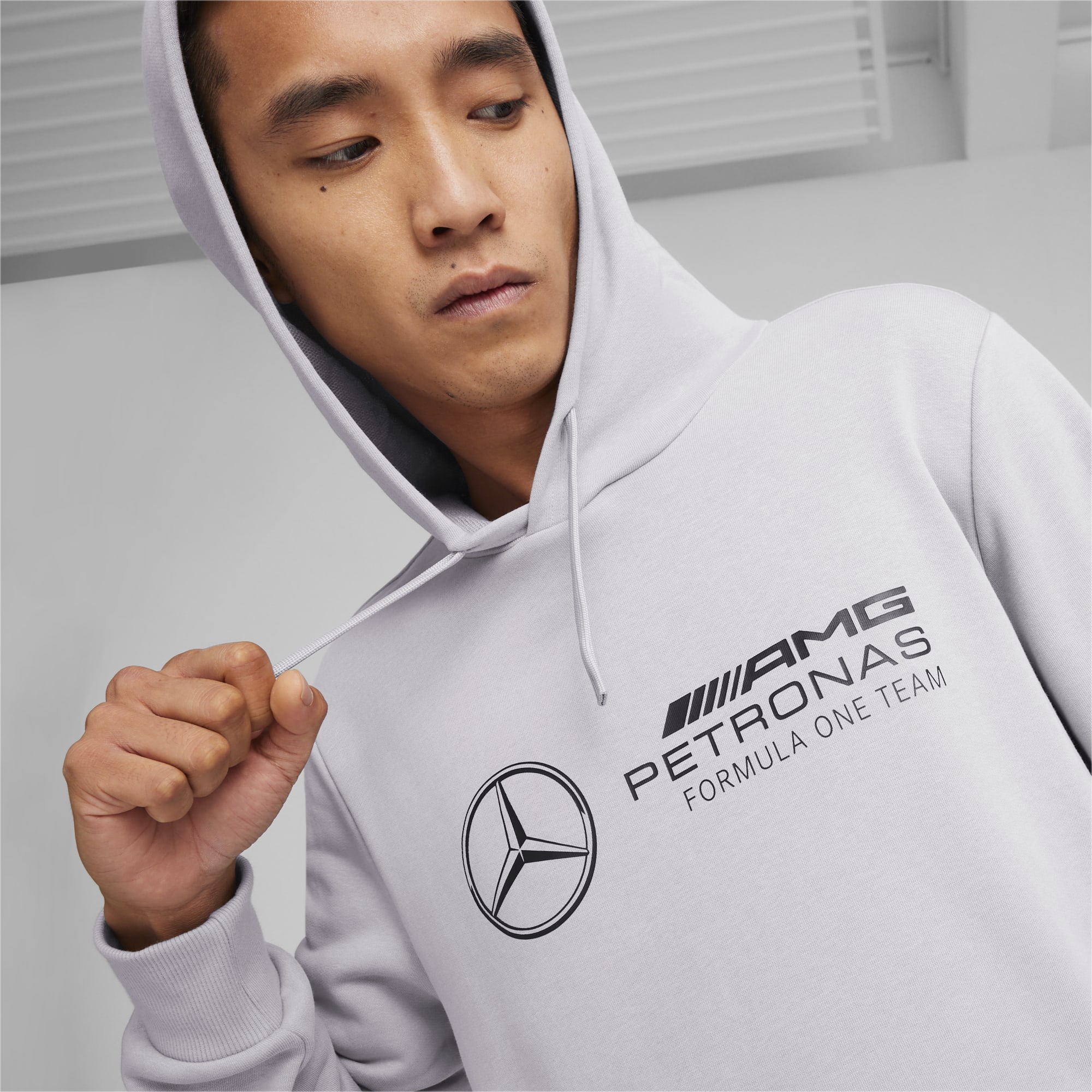 PUMA Mercedes-Amg Petronas Motorsport Men's Ess Hoodie, Silver, Size XS, Clothing