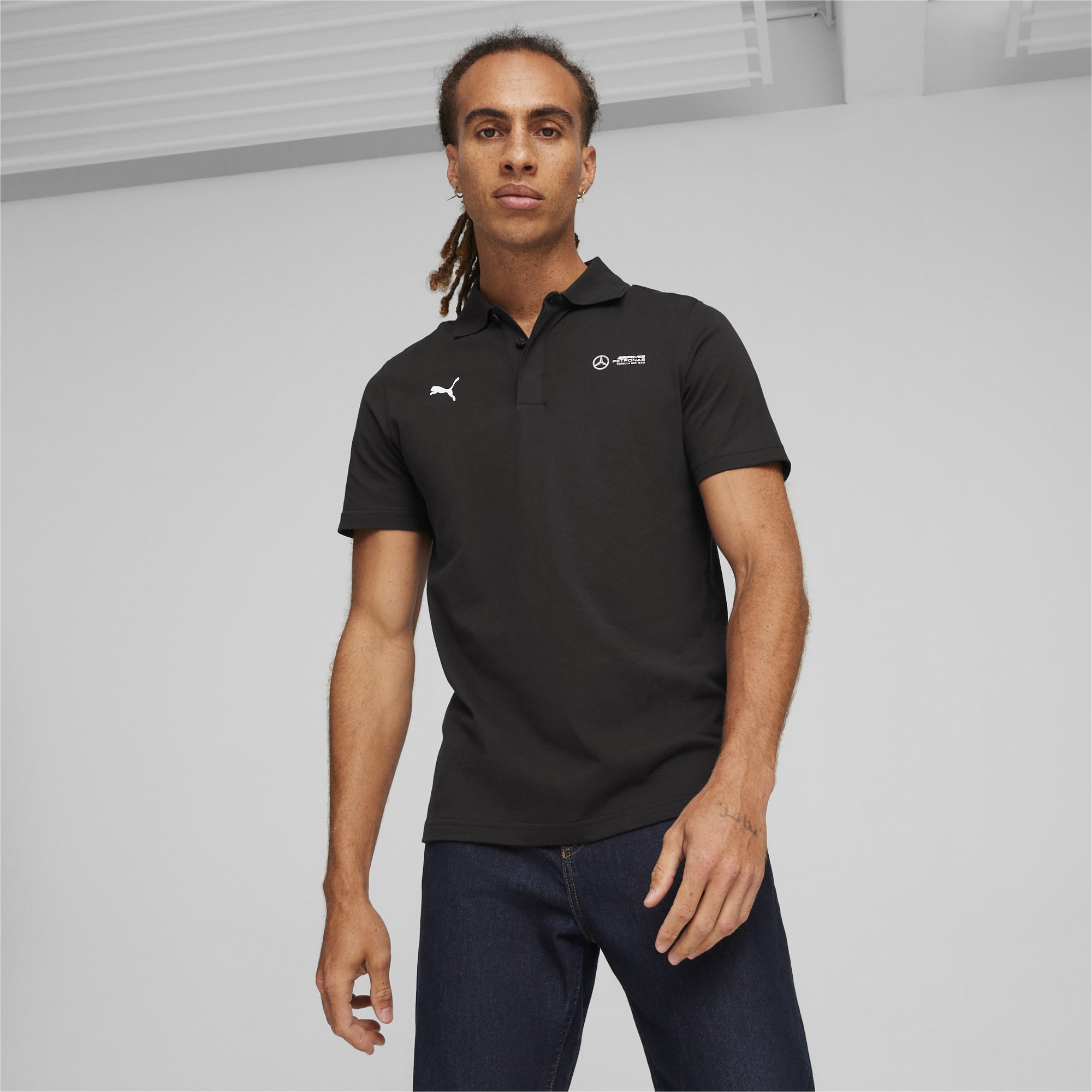 PUMA Mercedes-Amg Petronas Motorsport Men's Ess Polo Shirt, Black, Size XS, Clothing