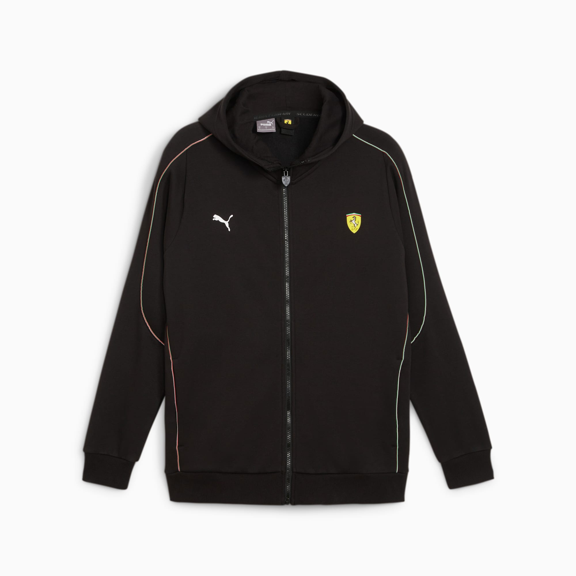 PUMA Scuderia Ferrari Men's Motorsport Race Hooded Sweat Jacket, Black, Size XS, Clothing