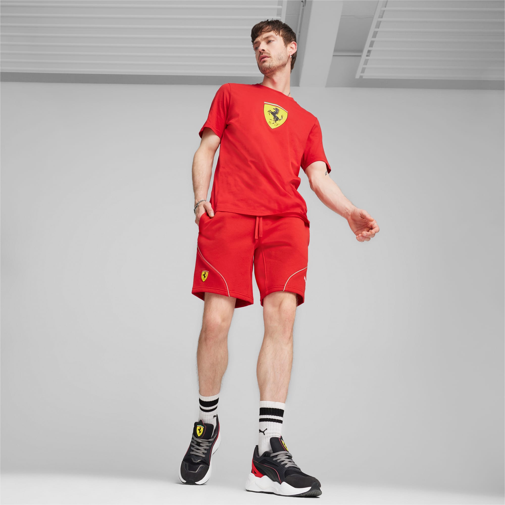 PUMA Scuderia Ferrari Men's Motorsport Race Shorts, Red, Size XS, Clothing