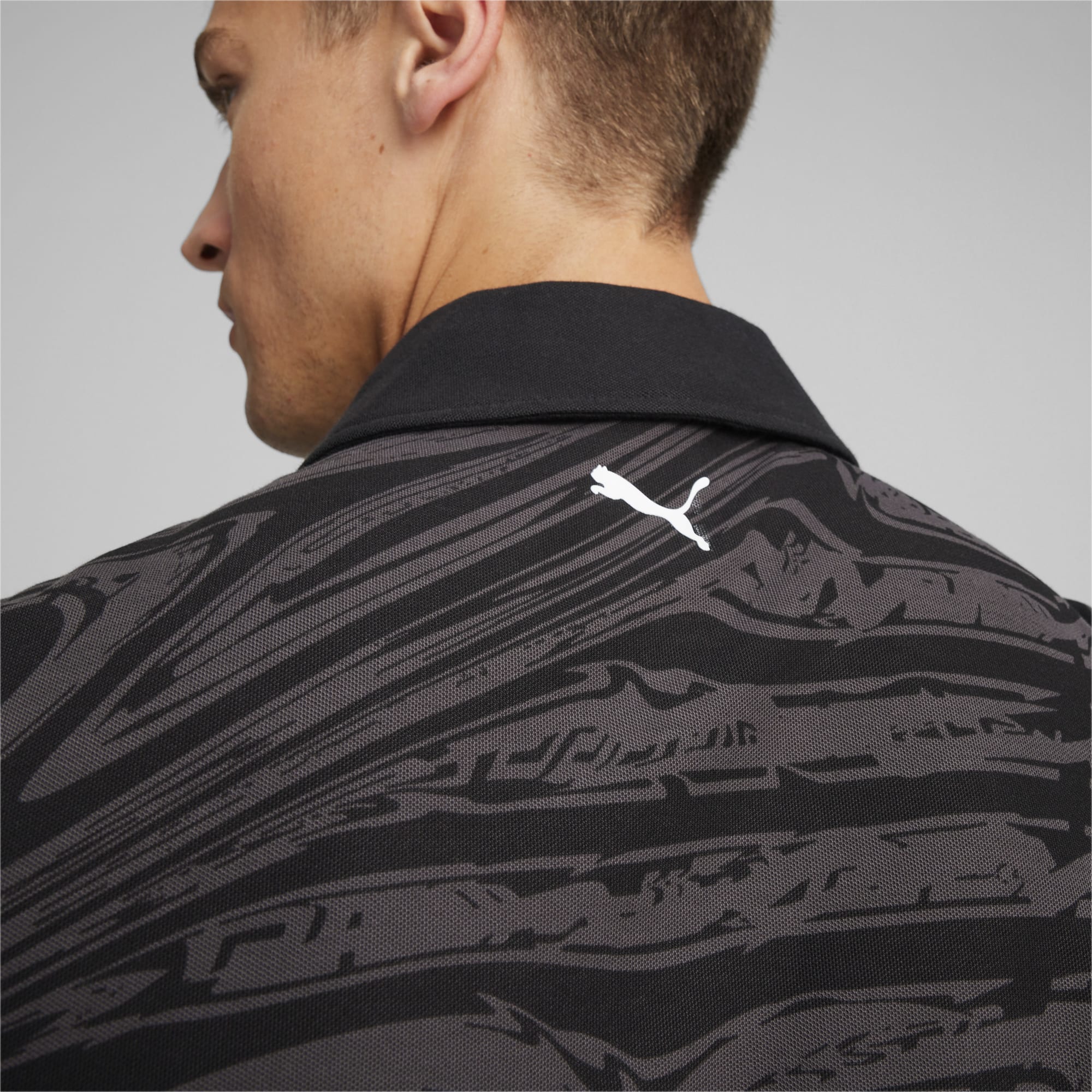 PUMA Scuderia Ferrari Race Men's Motorsport Graphic Polo Shirt, Black, Size XS, Clothing