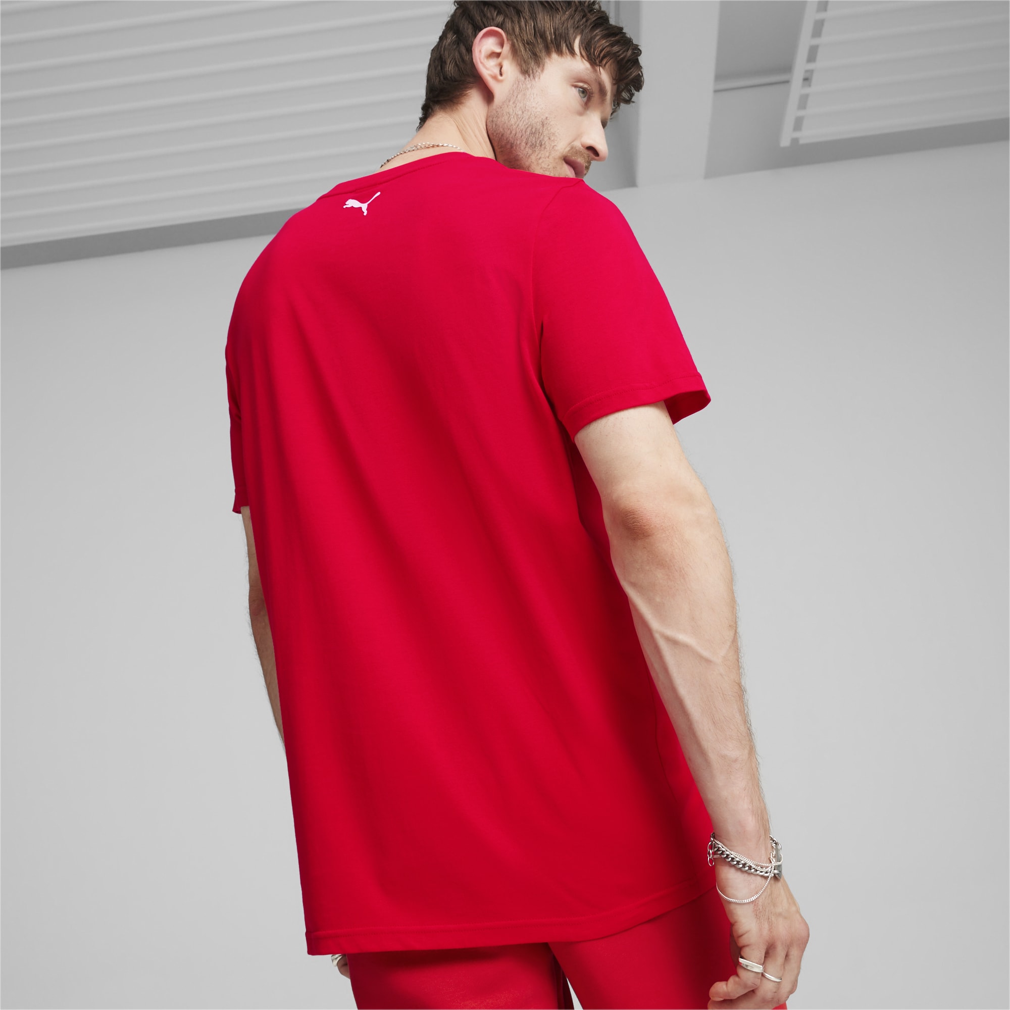 PUMA Scuderia Ferrari Race Big Shield Men's Motorsport Heritage T-Shirt, Red, Size XS, Clothing