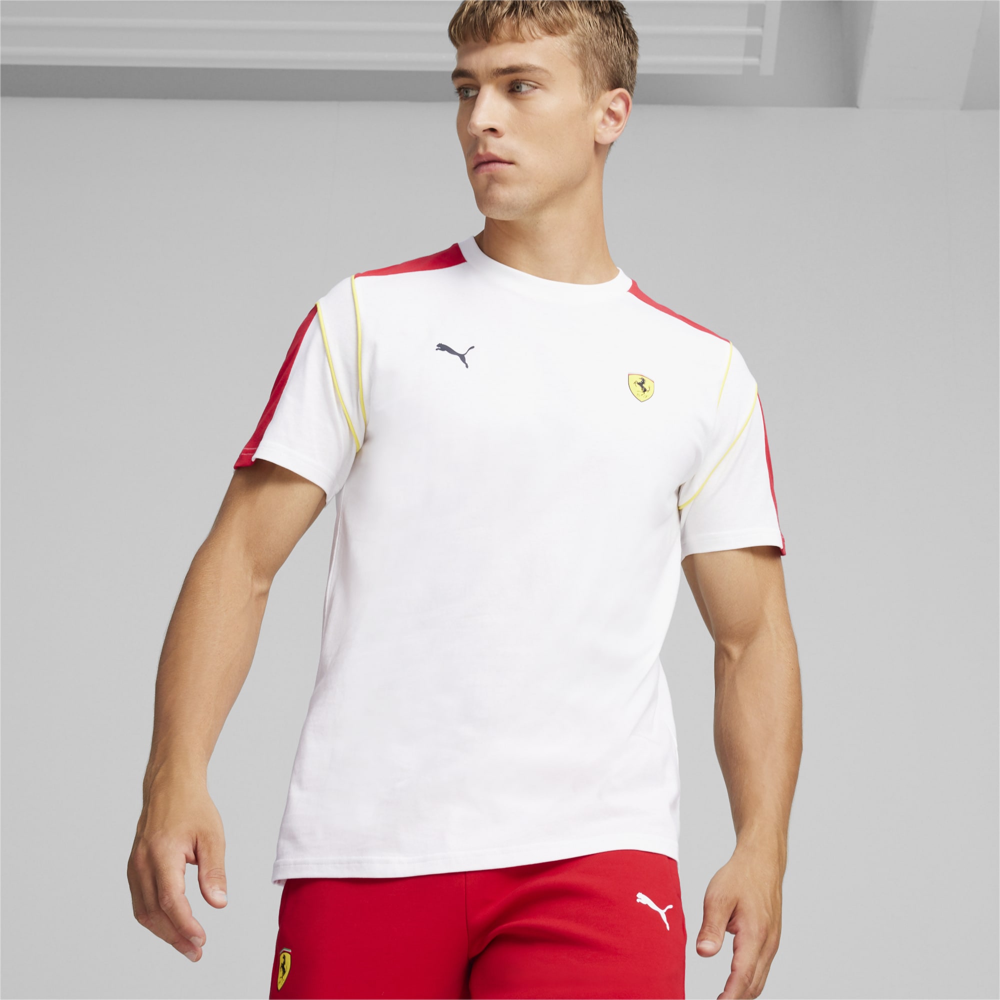 PUMA Scuderia Ferrari Race Mt7 Men's Motorsport T-Shirt, White, Size XS, Clothing