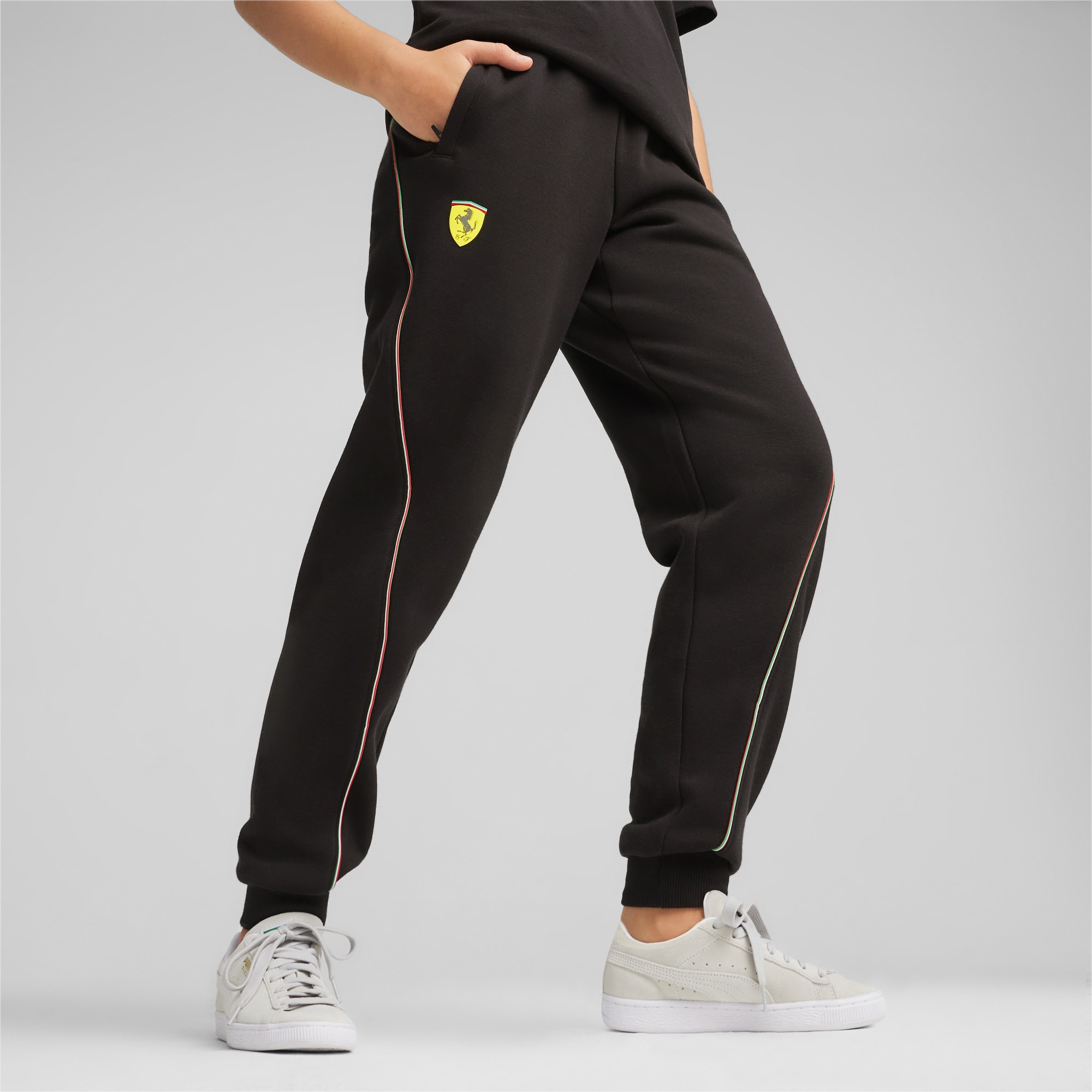 PUMA Scuderia Ferrari Race Youth Motorsport Sweatpants, Black, Size 116, Clothing