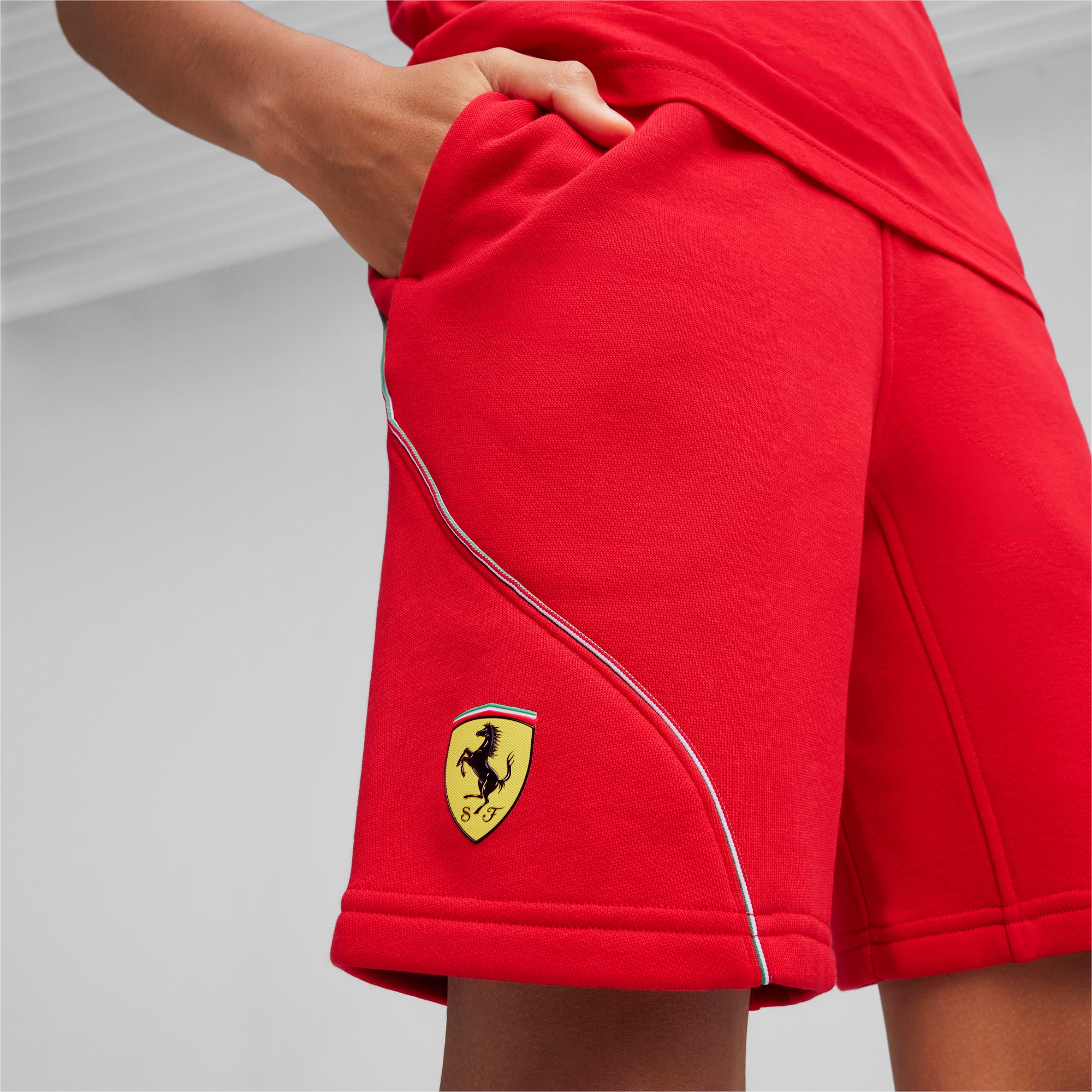 PUMA Scuderia Ferrari Race Youth Motorsport Shorts, Red, Size 116, Clothing