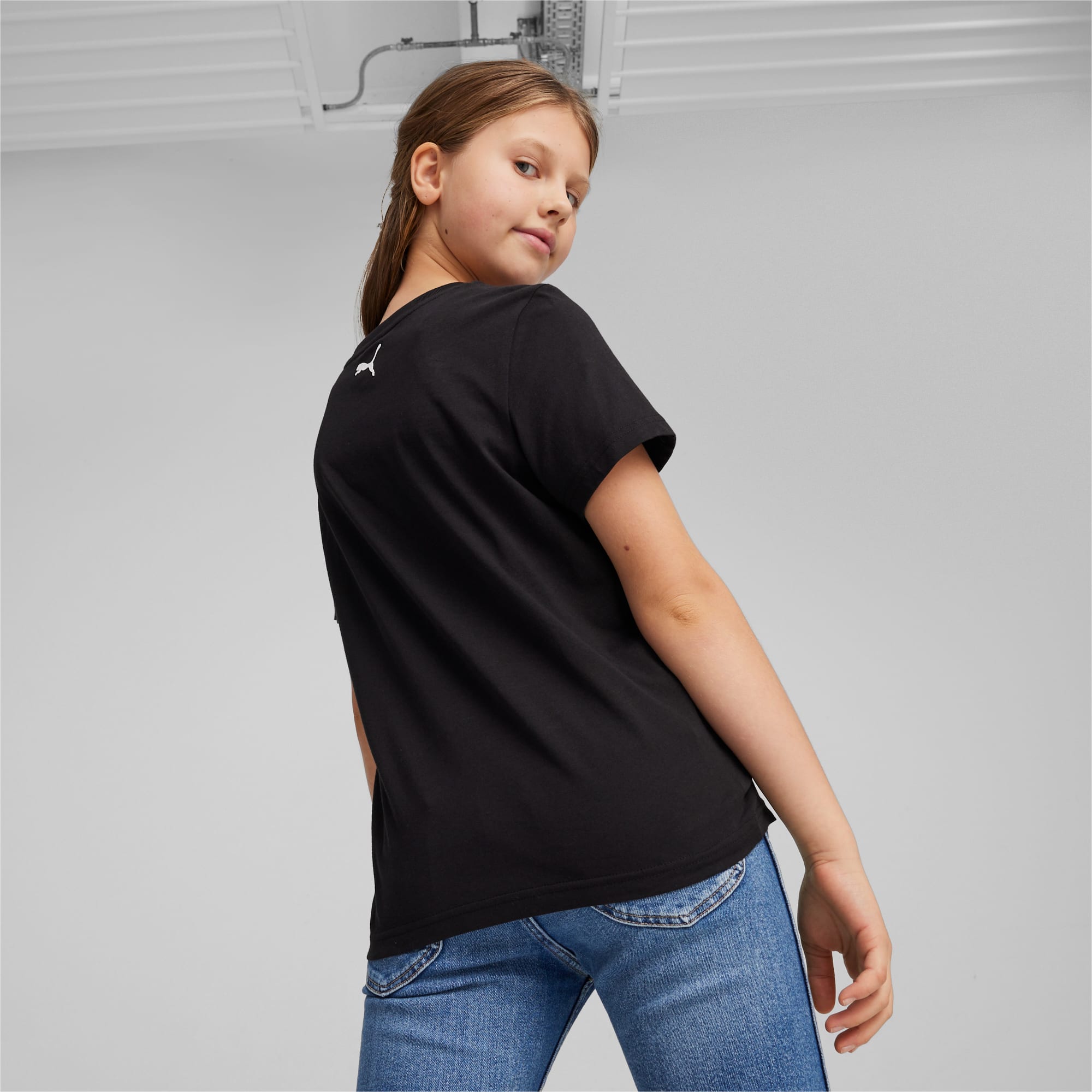 PUMA Scuderia Ferrari Race Youth Motorsport Graphic T-Shirt, Black, Size 116, Clothing