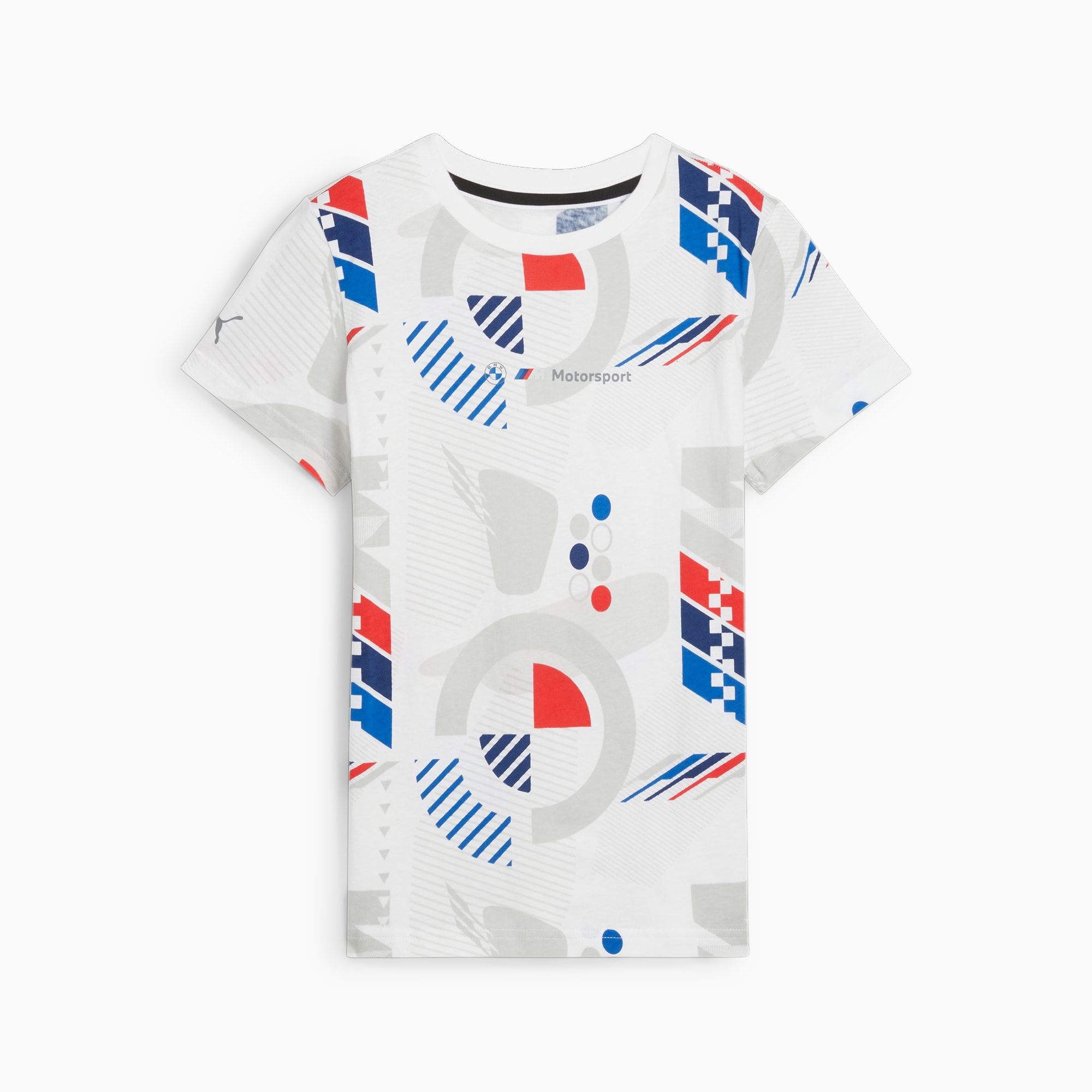 PUMA BMW M Motorsport Youth T-Shirt, White/AOP, Size 50, Clothing