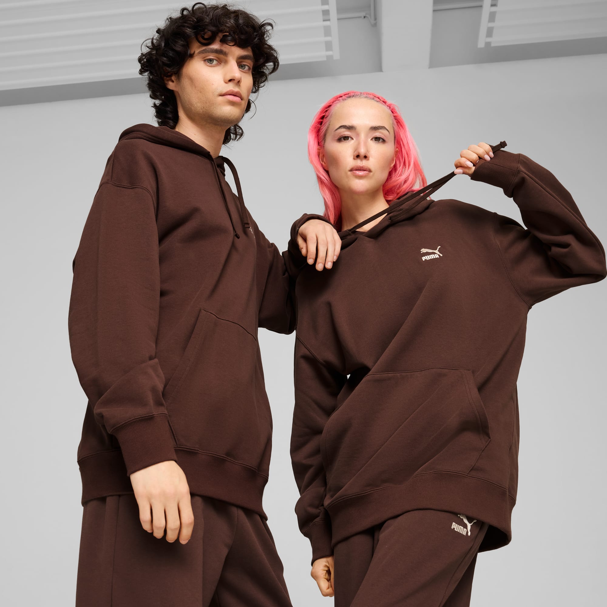 PUMA Better Classics Hoodie, Espresso Brown, size XS