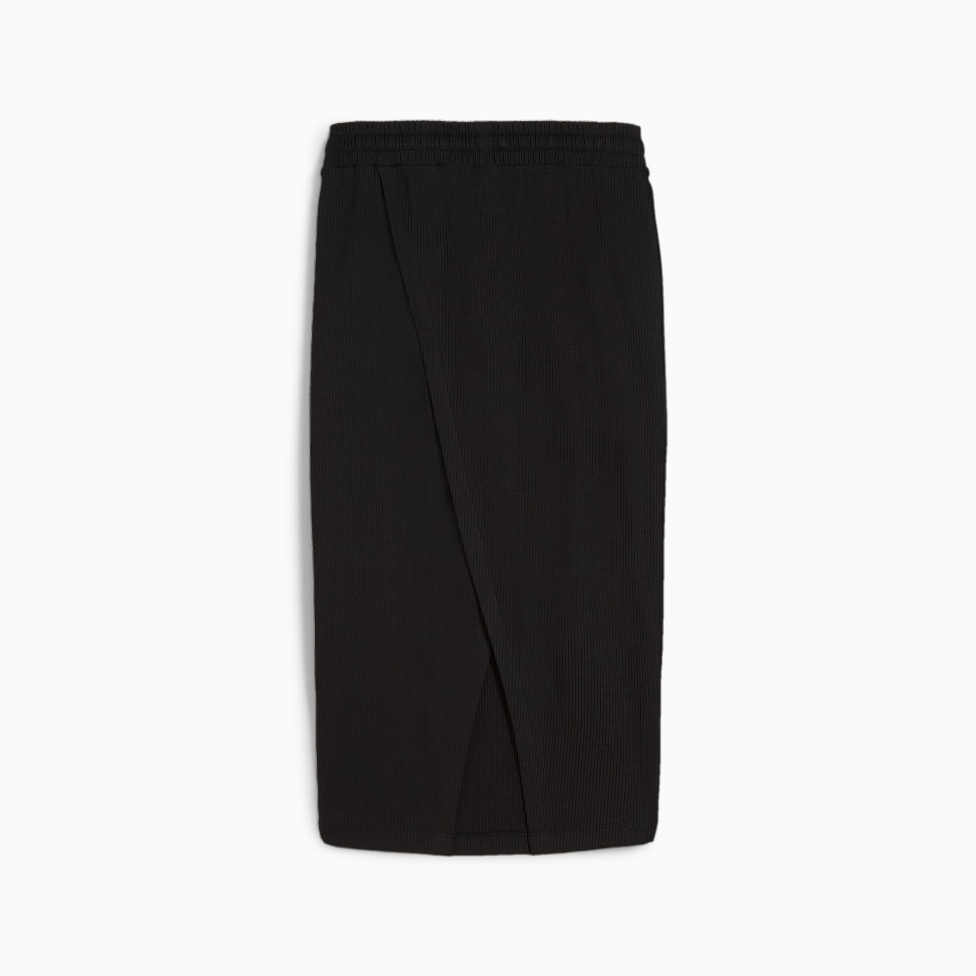 PUMA Classics Women's Ribbed Midi Skirt, Black, Size XXS, Clothing