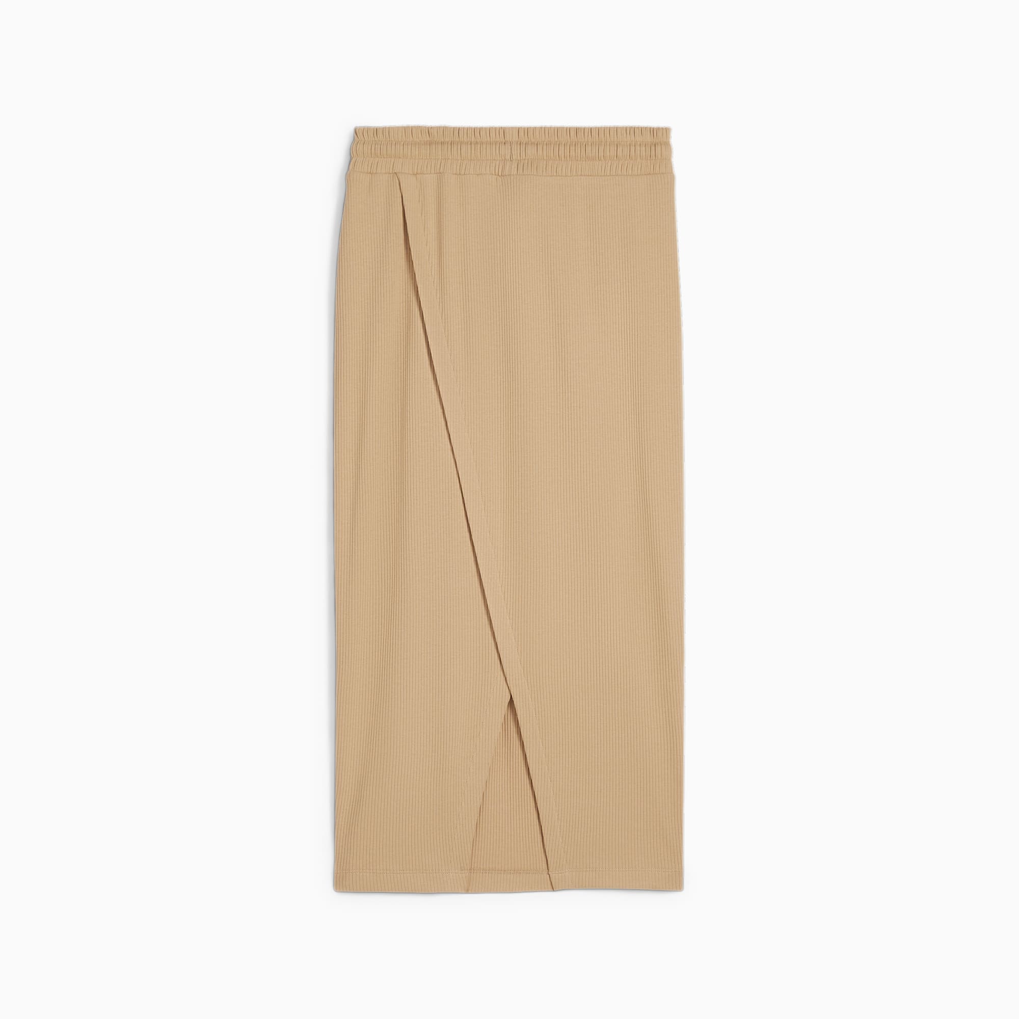 PUMA CLASSICS geribbelde midirok voor Dames, Prairie Tan