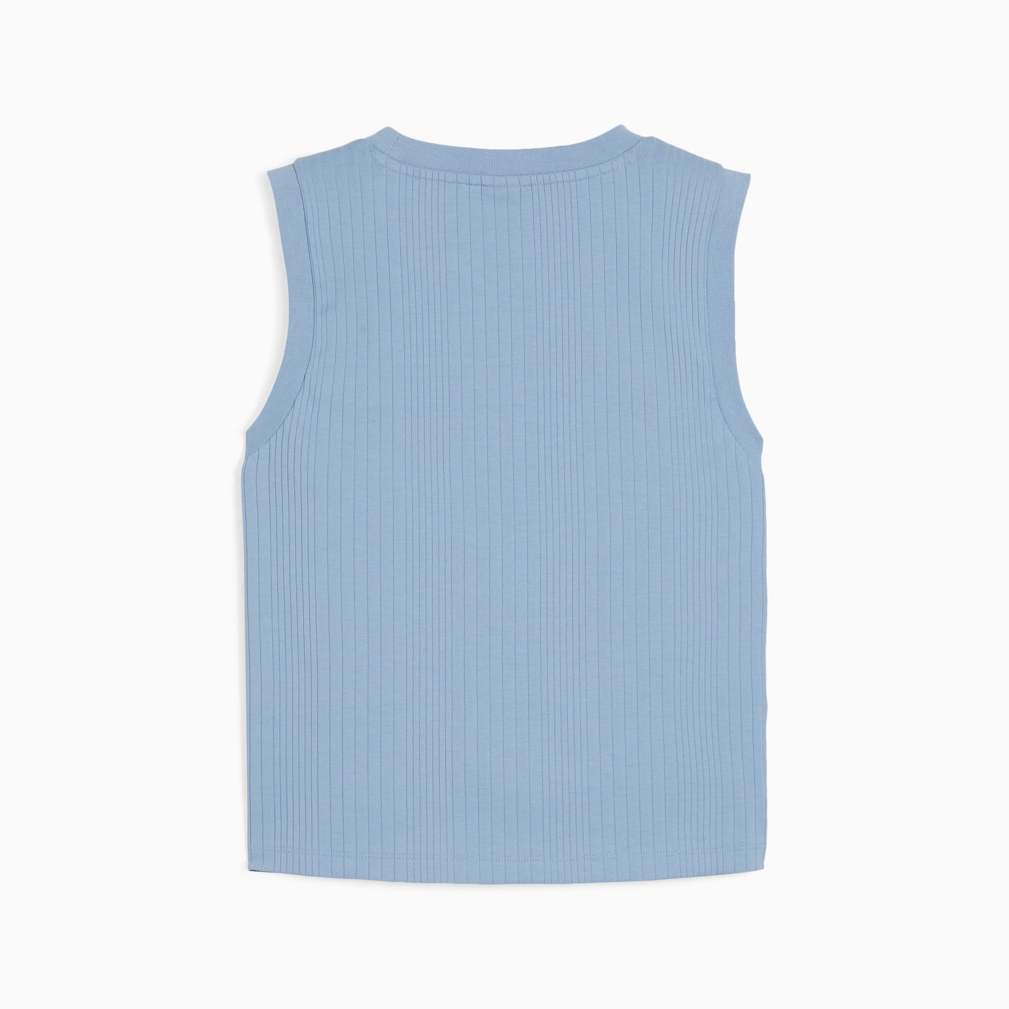 PUMA CLASSICS geribde wijdvallende tanktop, Blauw