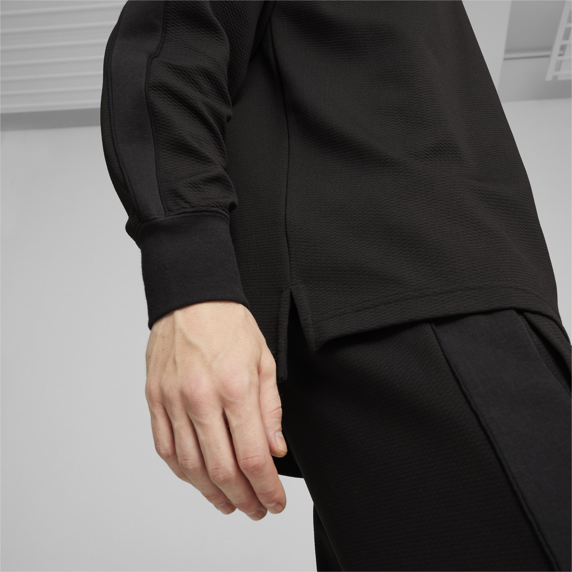 PUMA T7 Men's Polo Sweatshirt, Black, Size XS, Clothing