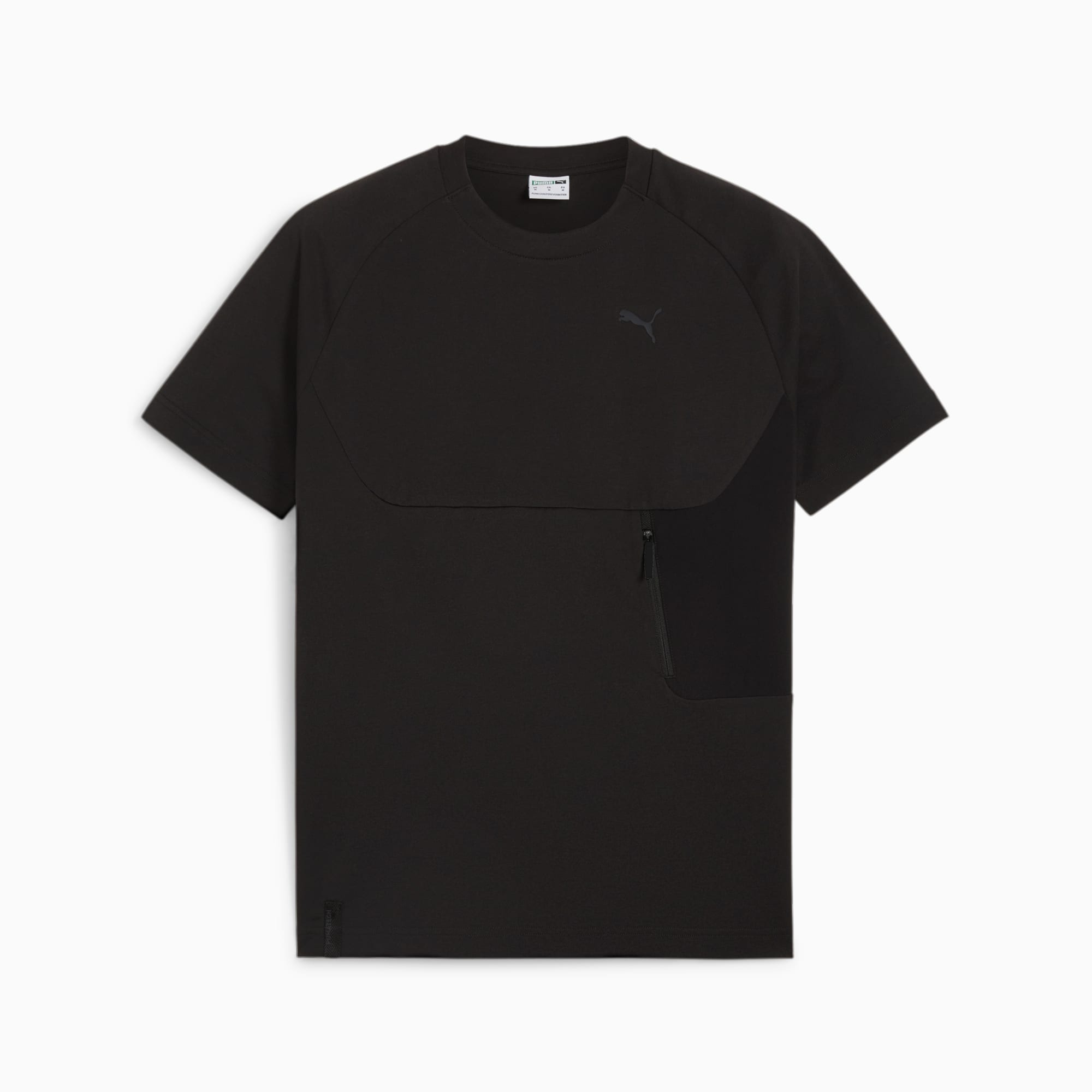 PUMATECH T-Shirt Mit Tasche Herren, Schwarz, Größe: L, Kleidung