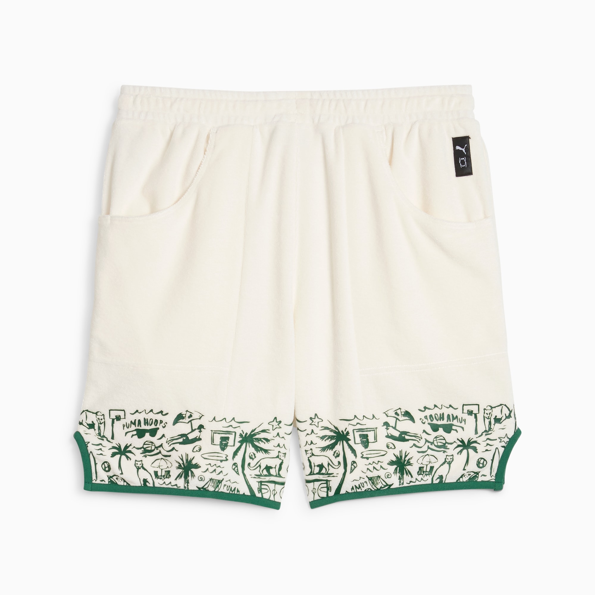 PUMA The Fairgrounds basketbalshort van badstof voor Heren, Frosted Ivory