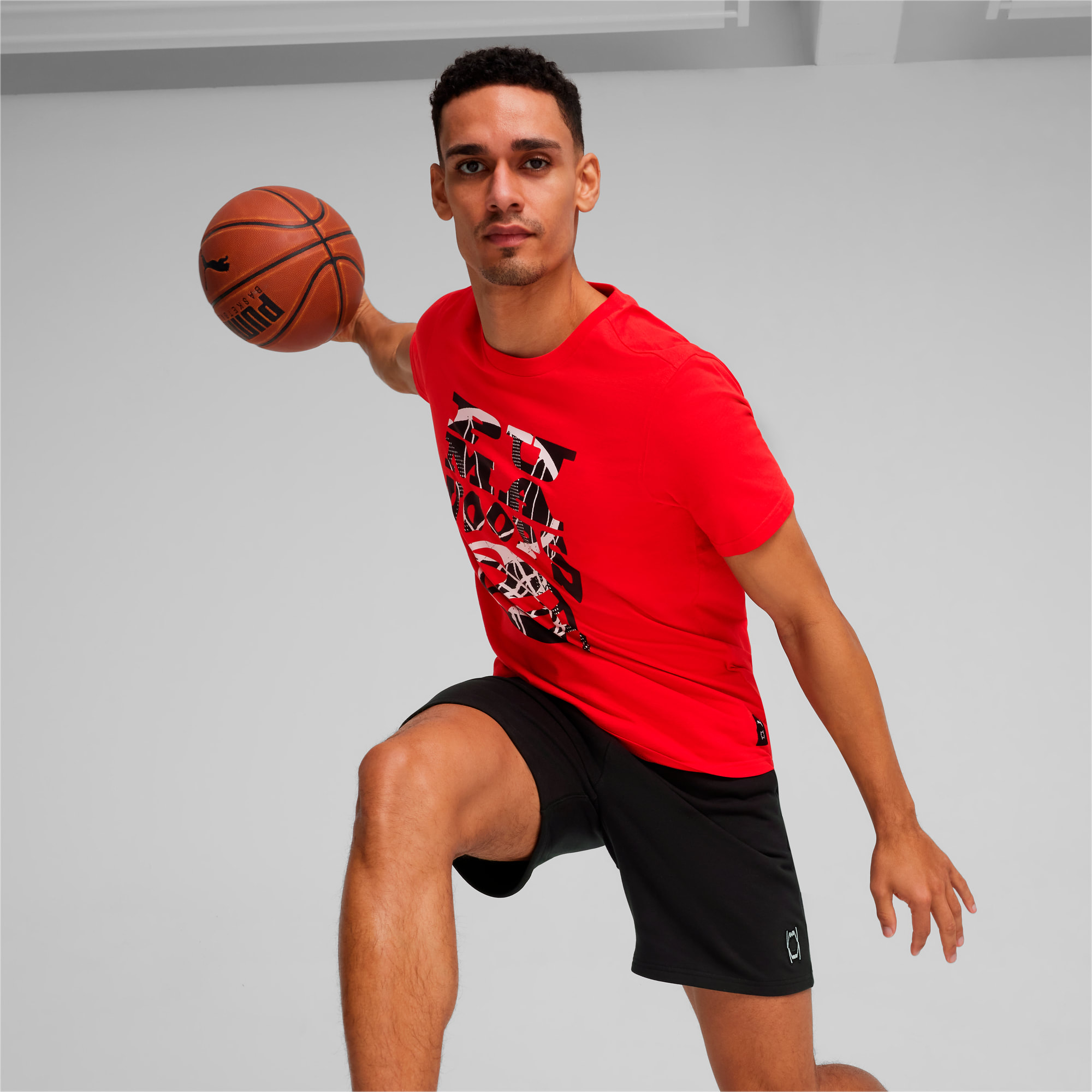 PUMA The Hooper Men's Basketball T-Shirt, For All Time Red, Size XS, Clothing