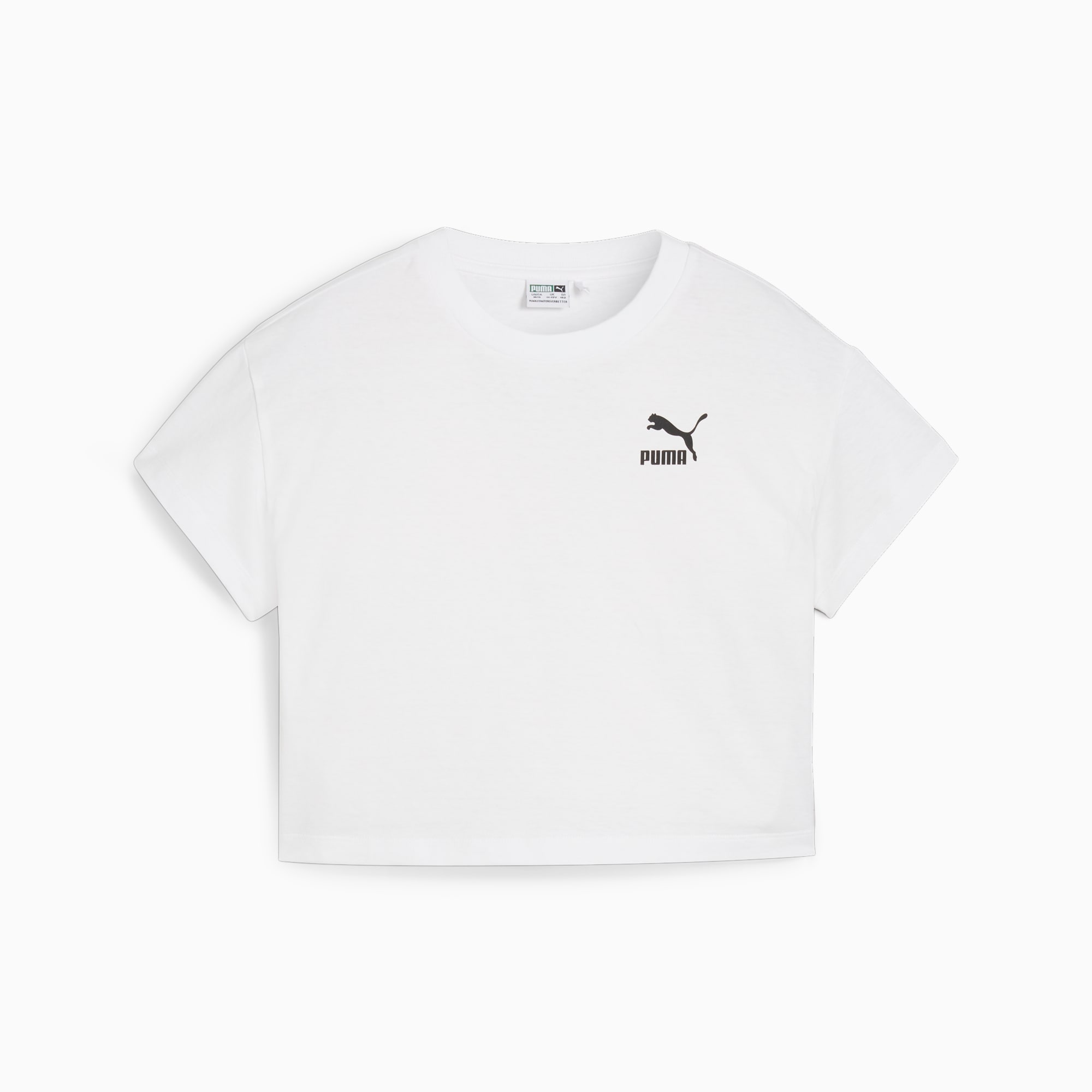 PUMA Better Classics Girl's T-Shirt, White, Size 128, Clothing