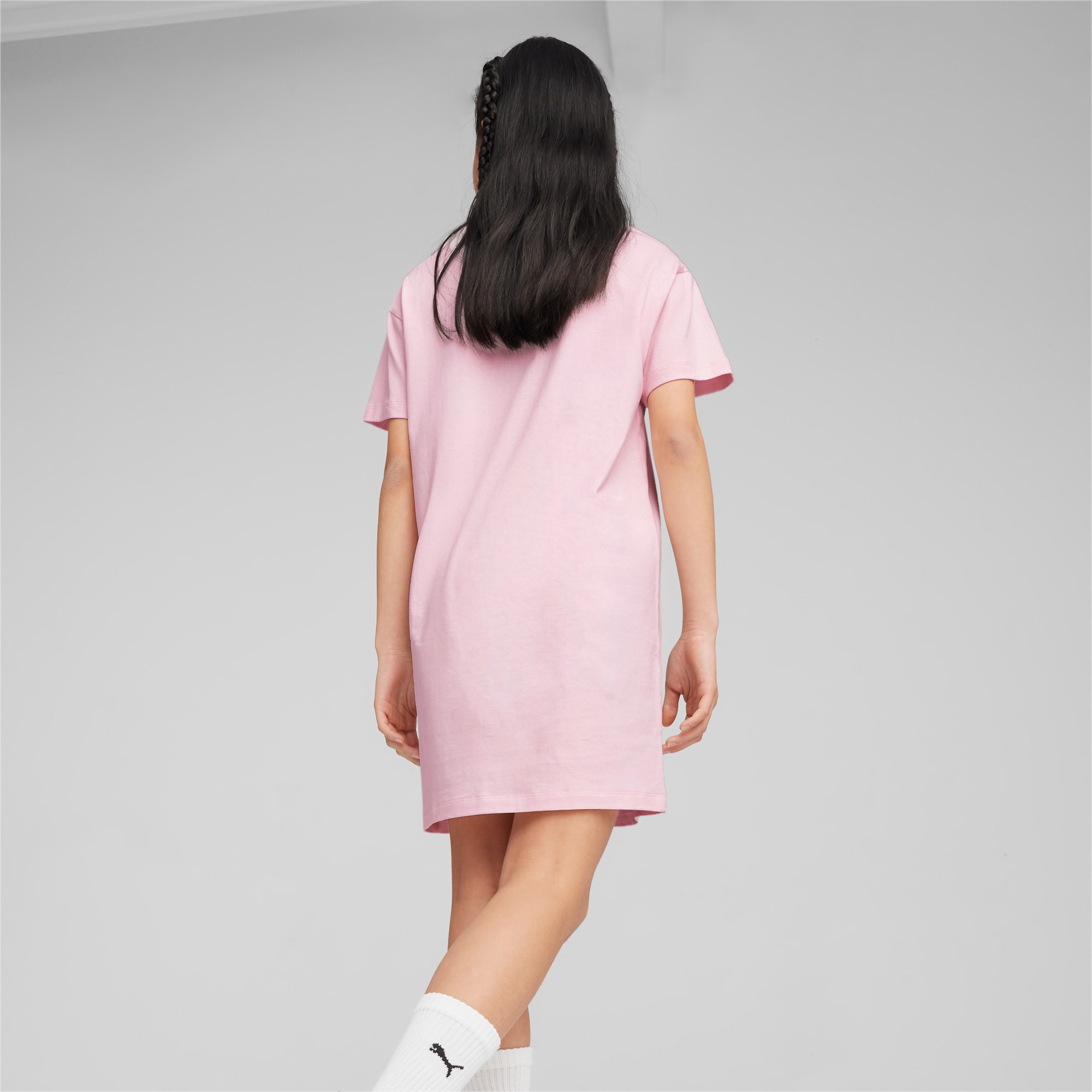 PUMA Better Classics Girl's T-Shirt Dress, Whisp Of Pink, Size 152, Clothing