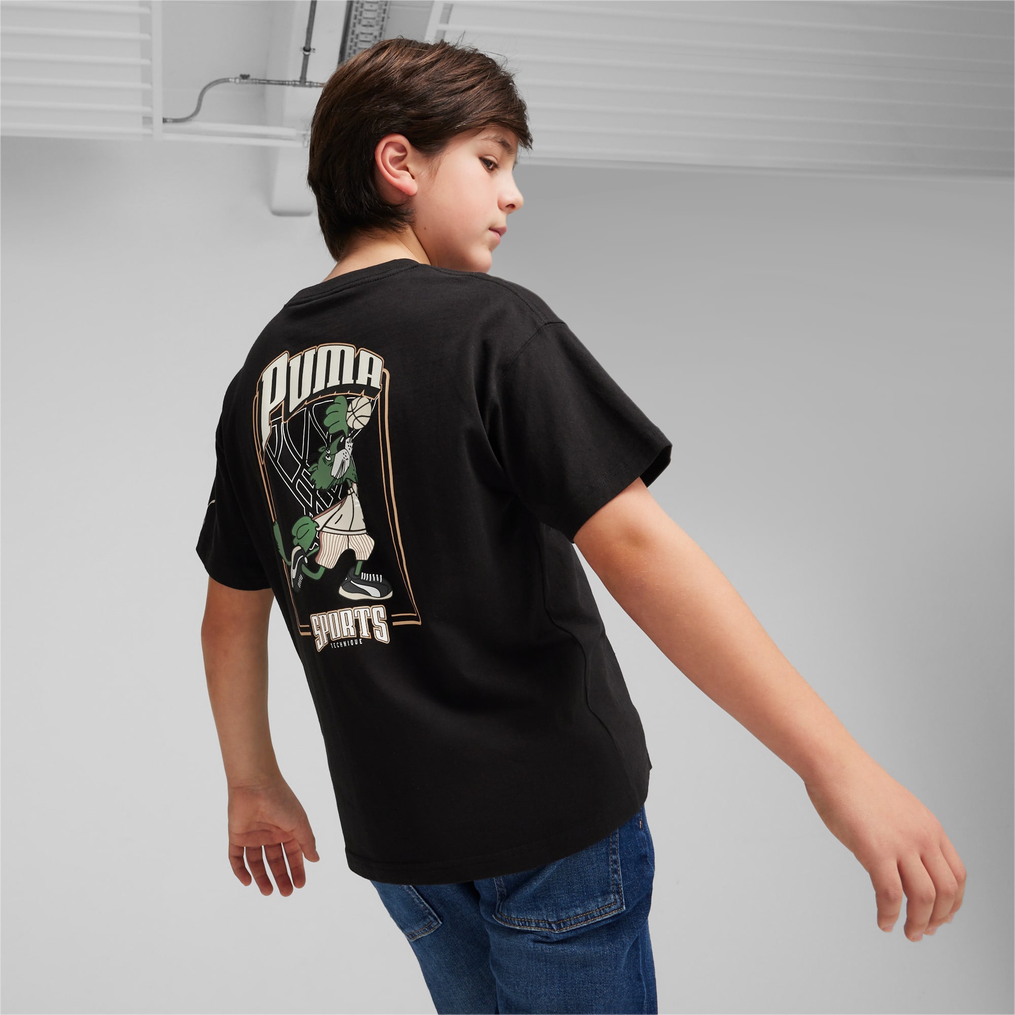 PUMA Camiseta Gráfica Para Jóvenes For The Fanbase, Negro