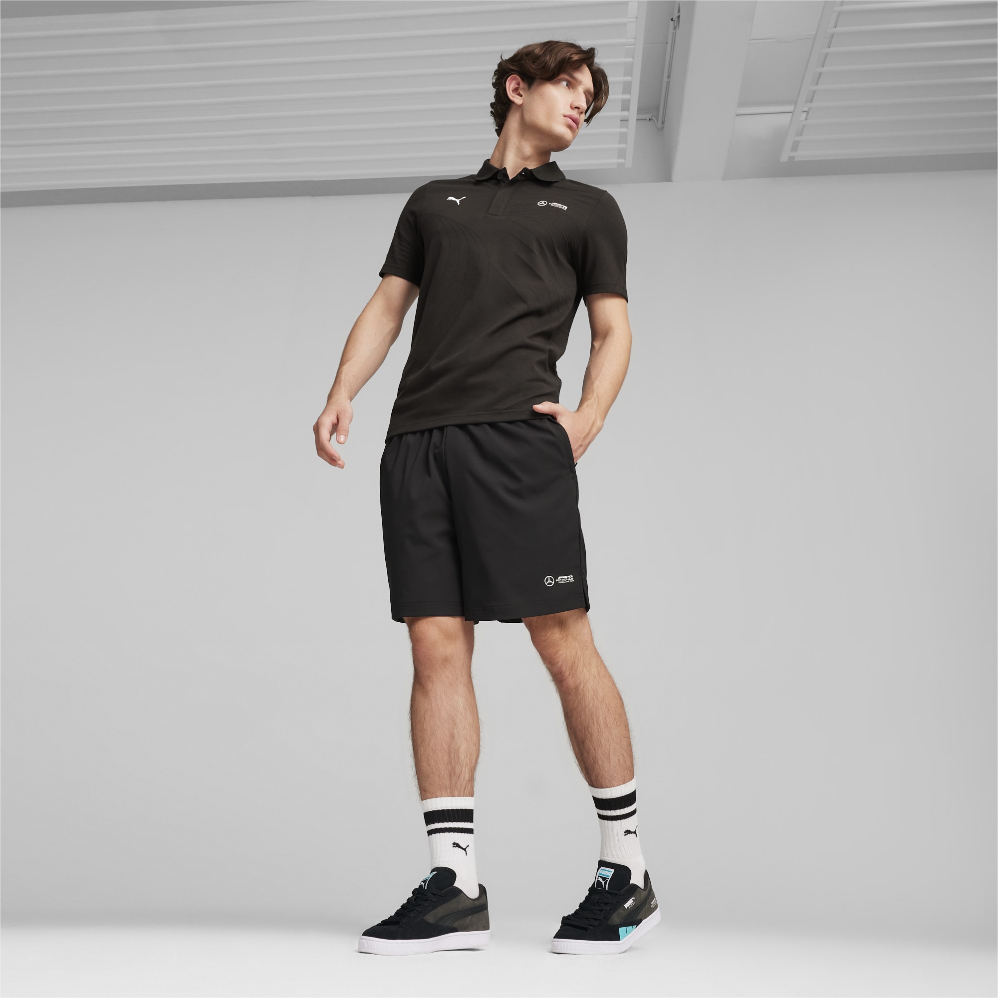 PUMA Mercedes-Amg Petronas Motorsport Men's Woven Shorts, Black, Size XS, Clothing