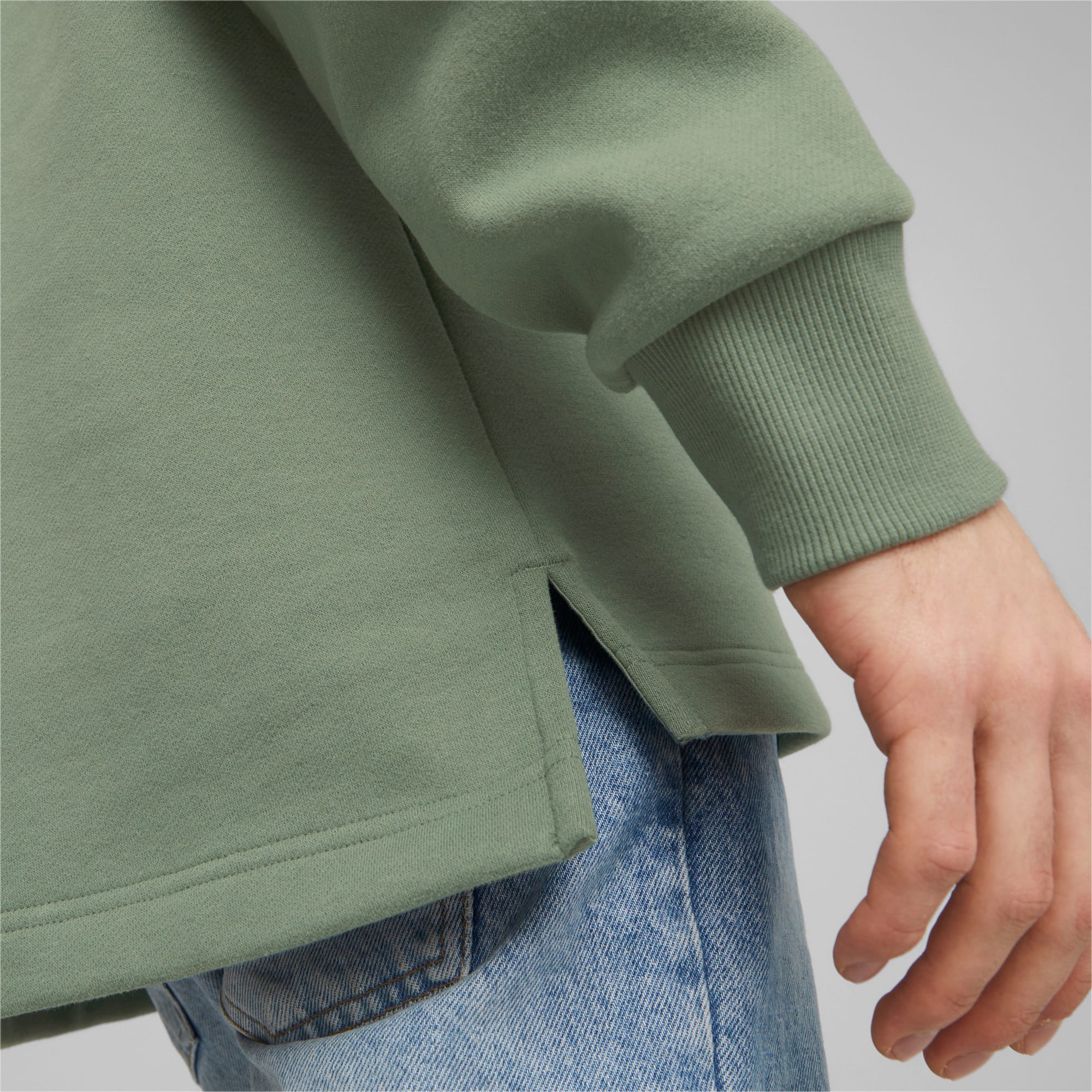 Men's PUMA Classics Sweatshirt, Eucalyptus, Size XXS, Clothing