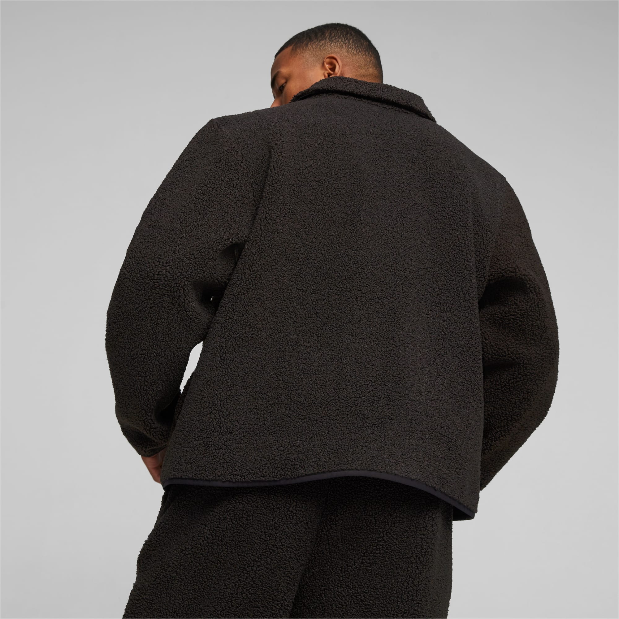 Men's PUMA Classics Sherpa Jacket, Black, Size XXS, Clothing