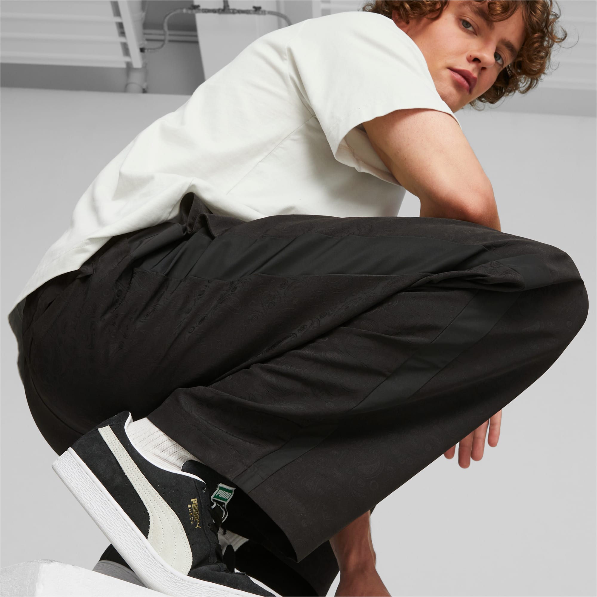 Men's PUMA T7 Paisleyluxe Track Pants, Black, Size XXS, Clothing