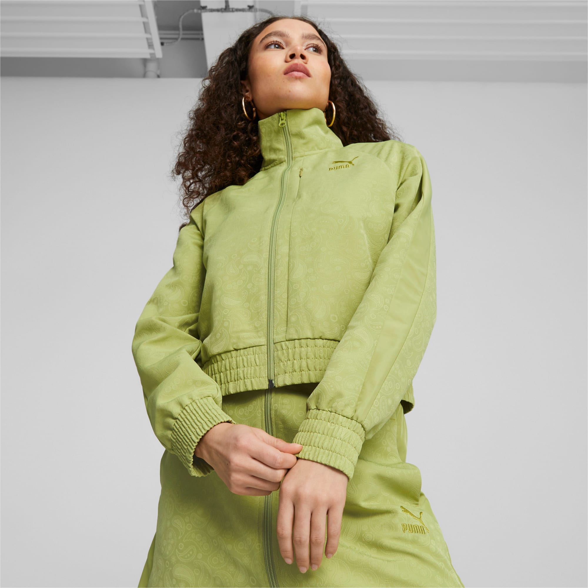 PUMA T7 Luxe Trainingsjacke Für Damen, Grün, Größe: XS