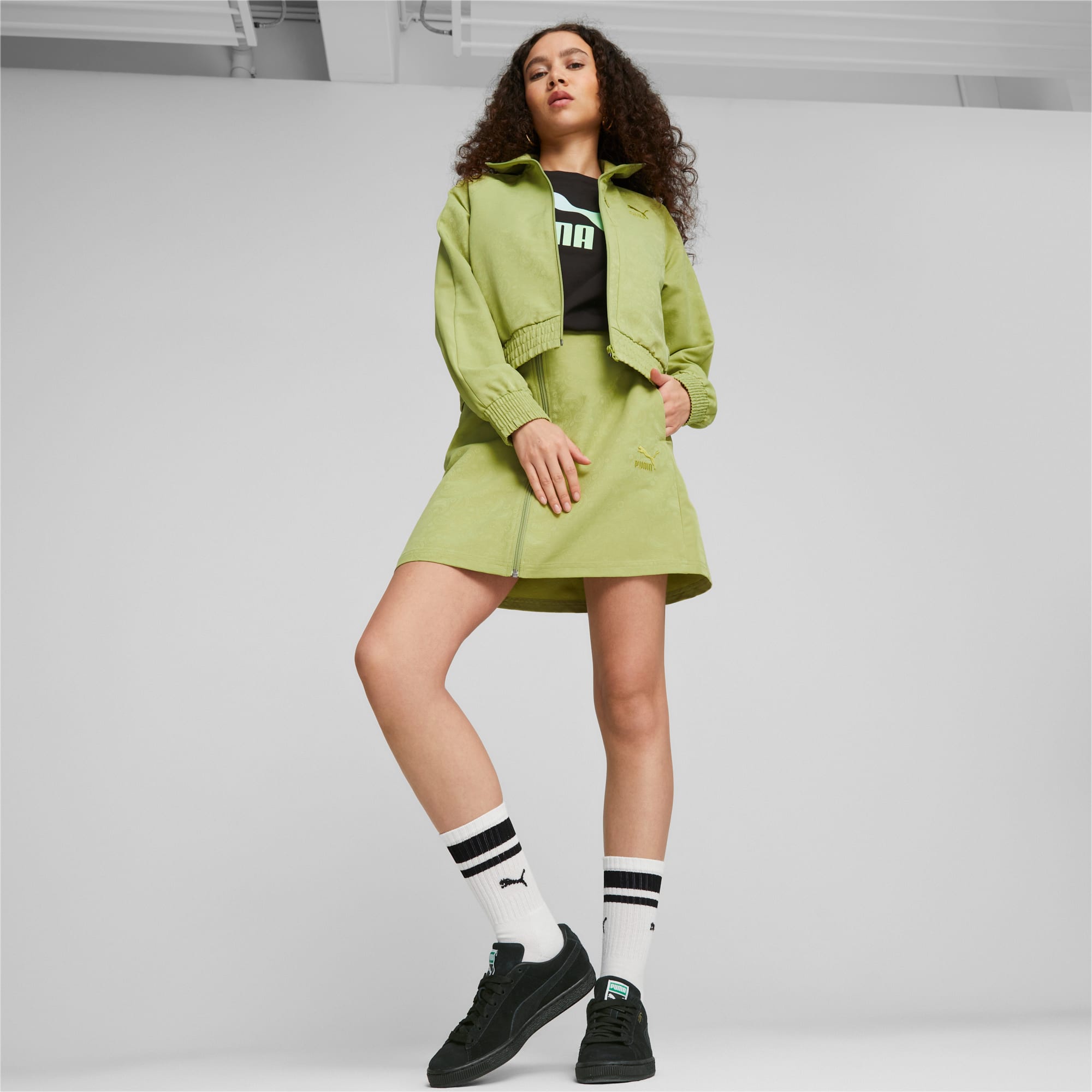 PUMA T7 Luxe Trainingsjacke Für Damen, Grün, Größe: XS