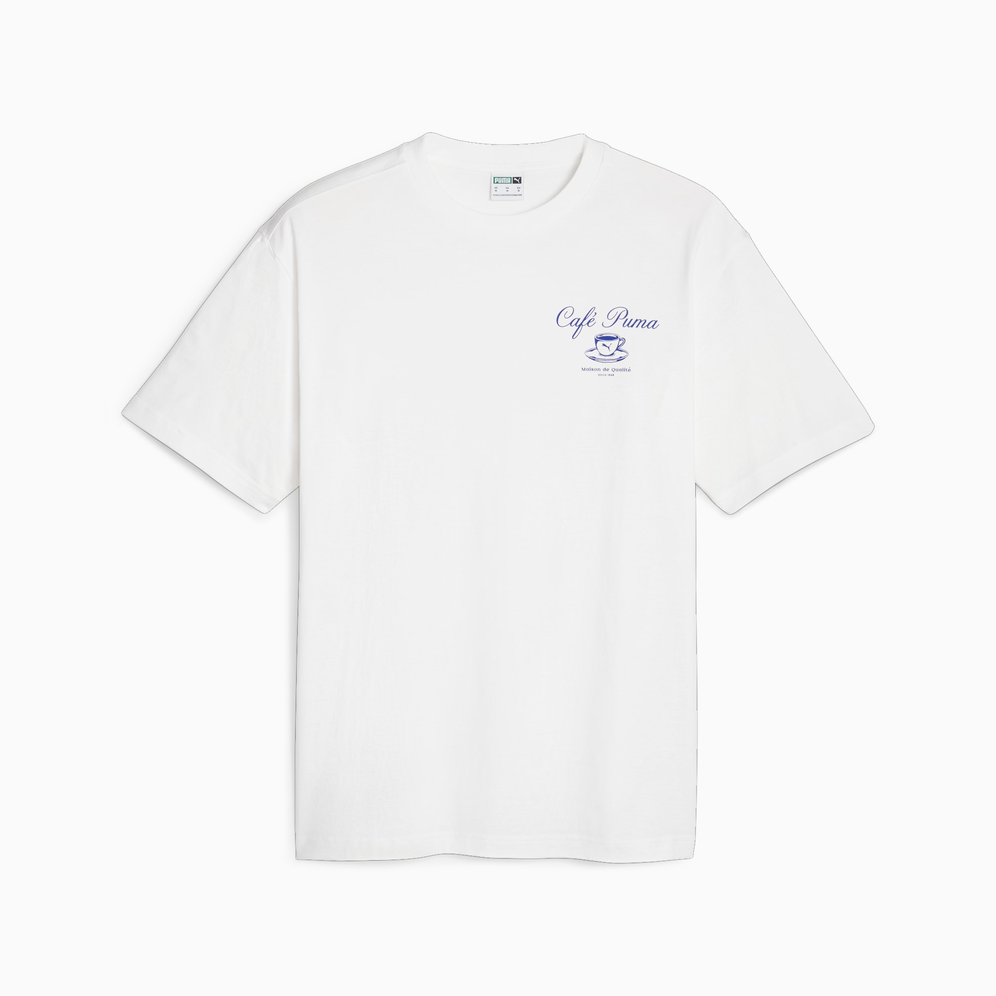 Classics Cafe PUMA Men's T-Shirt, White, Size XXS, Clothing