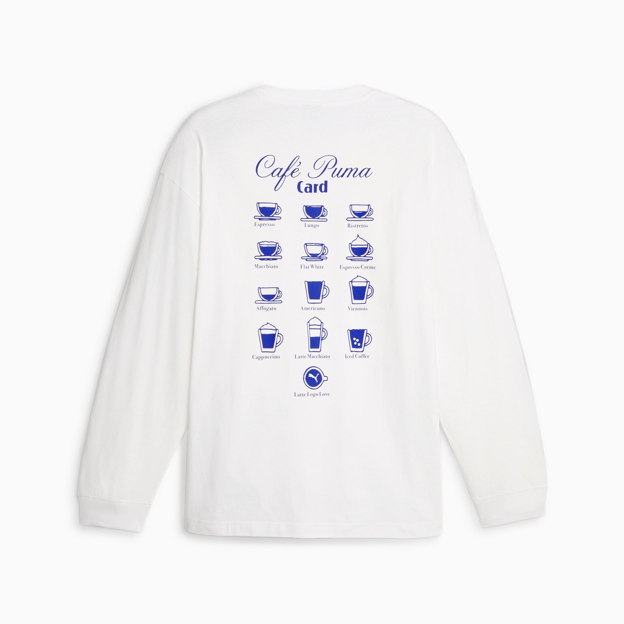Classics Cafe PUMA Men's Long Sleeve T-Shirt, White, Size XXS, Clothing