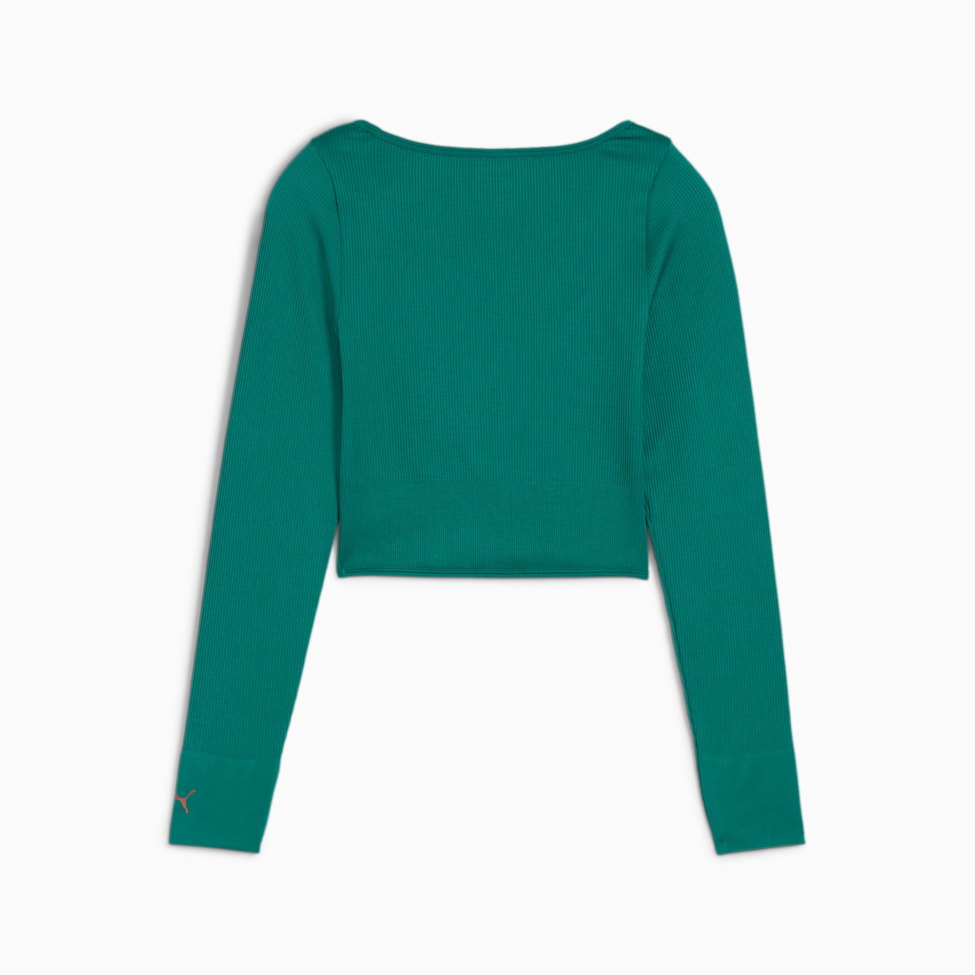 PUMA X Pamela Reif Women's Corset Long Sleeve Shirt, Magic Green, Size XXS, Clothing