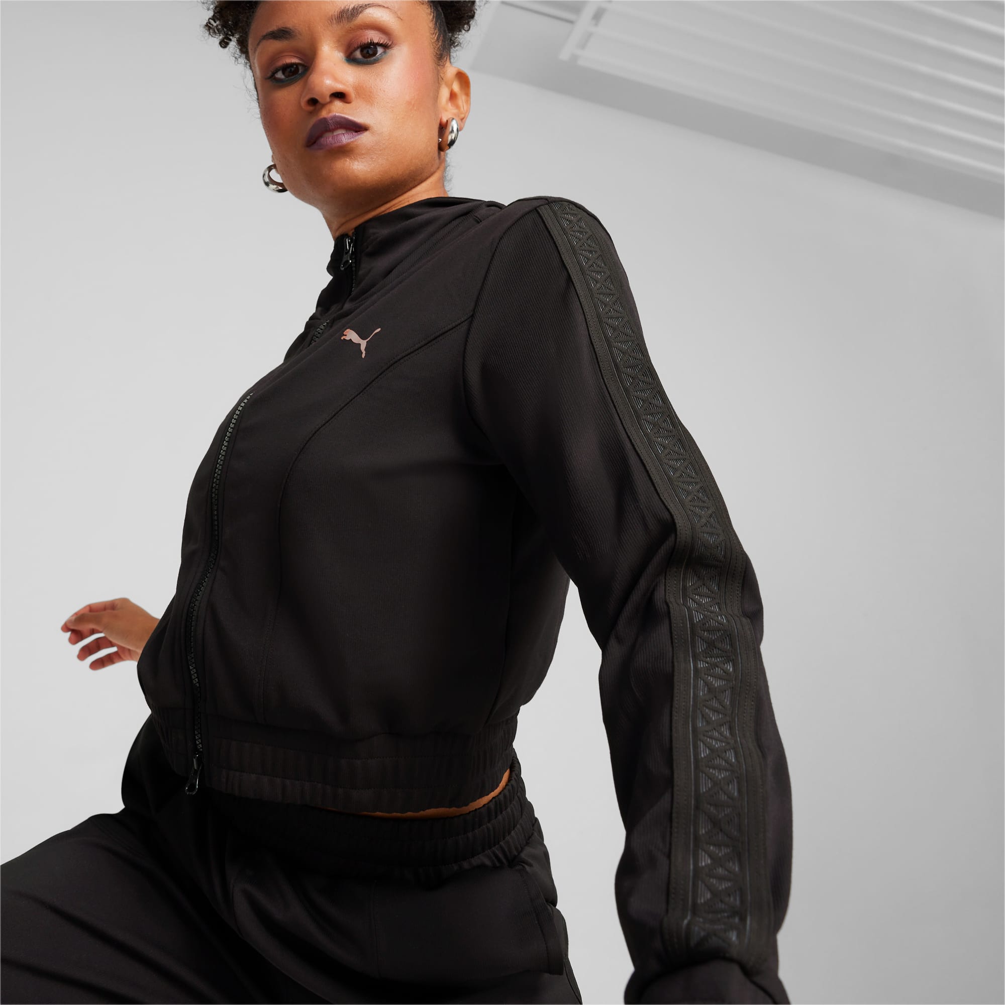 PUMA X Pamela Reif Women's Corset Hoodie, Black, Size S, Clothing