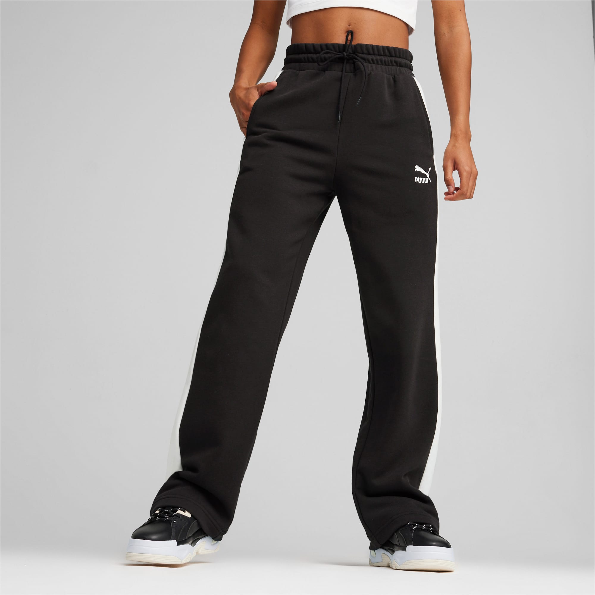 PUMA Iconic T7 Women's Straight Pants, Black, Size S, Clothing
