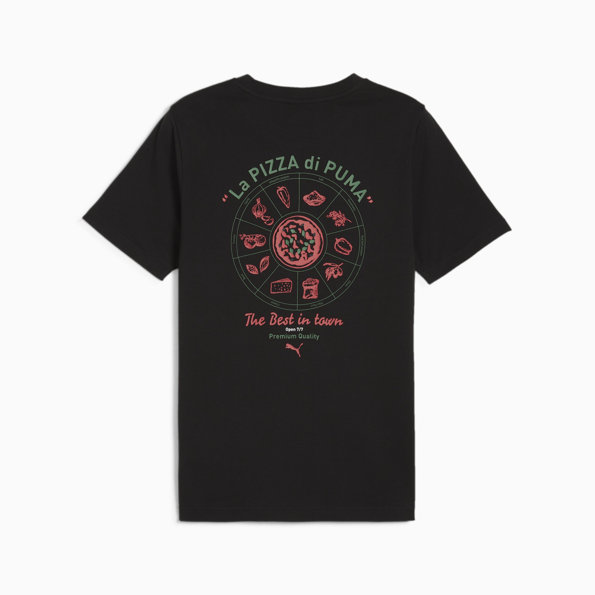 Graphics PUMA Pizza Men's T-Shirt, Black, Size L, Clothing