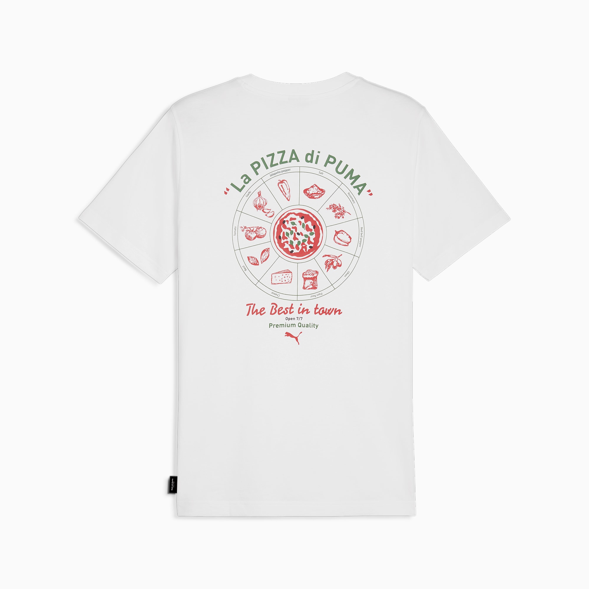 Graphics PUMA Pizza Men's T-Shirt, White, Size M, Clothing