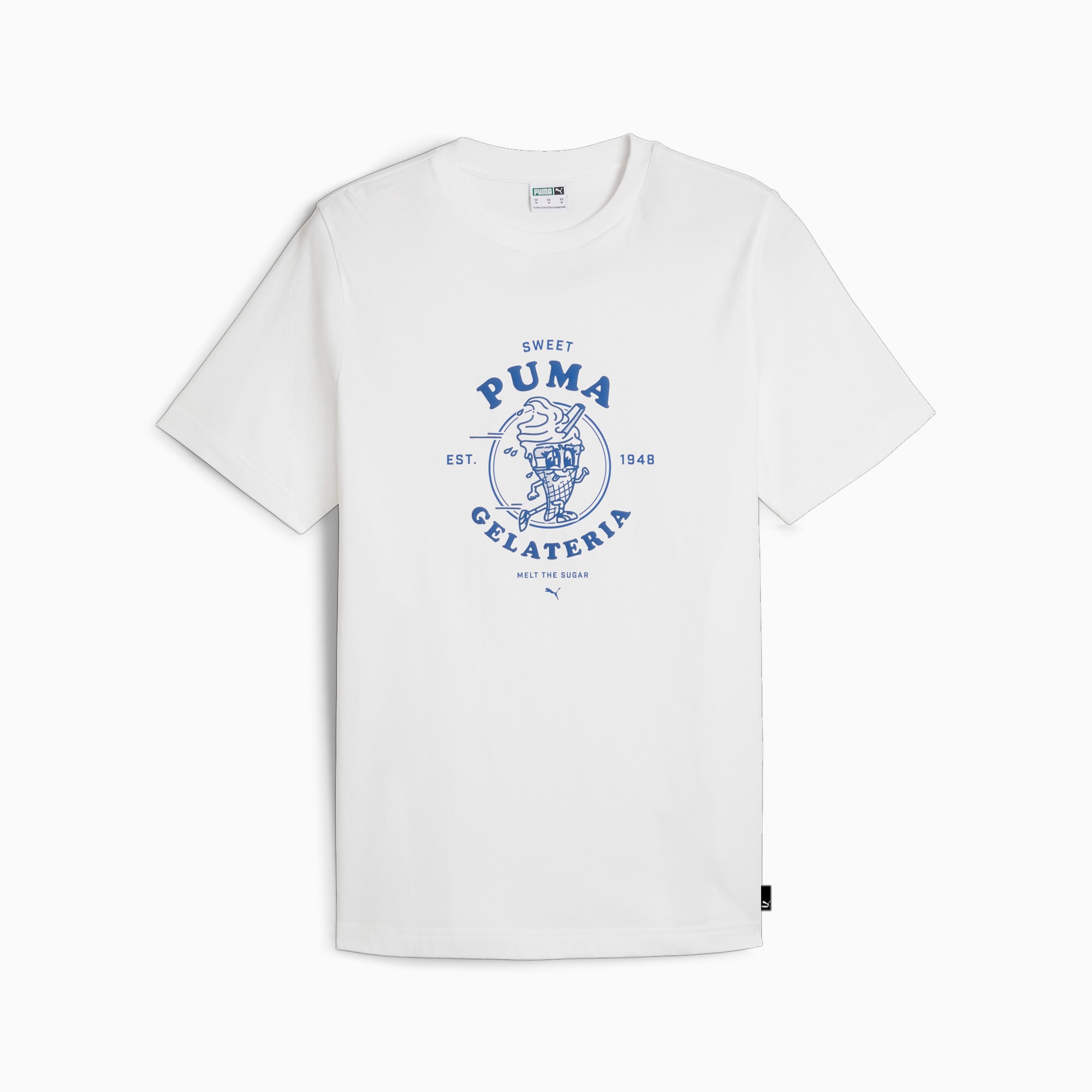 Graphics PUMA Gelateria Men's T-Shirt, White, Size M, Clothing