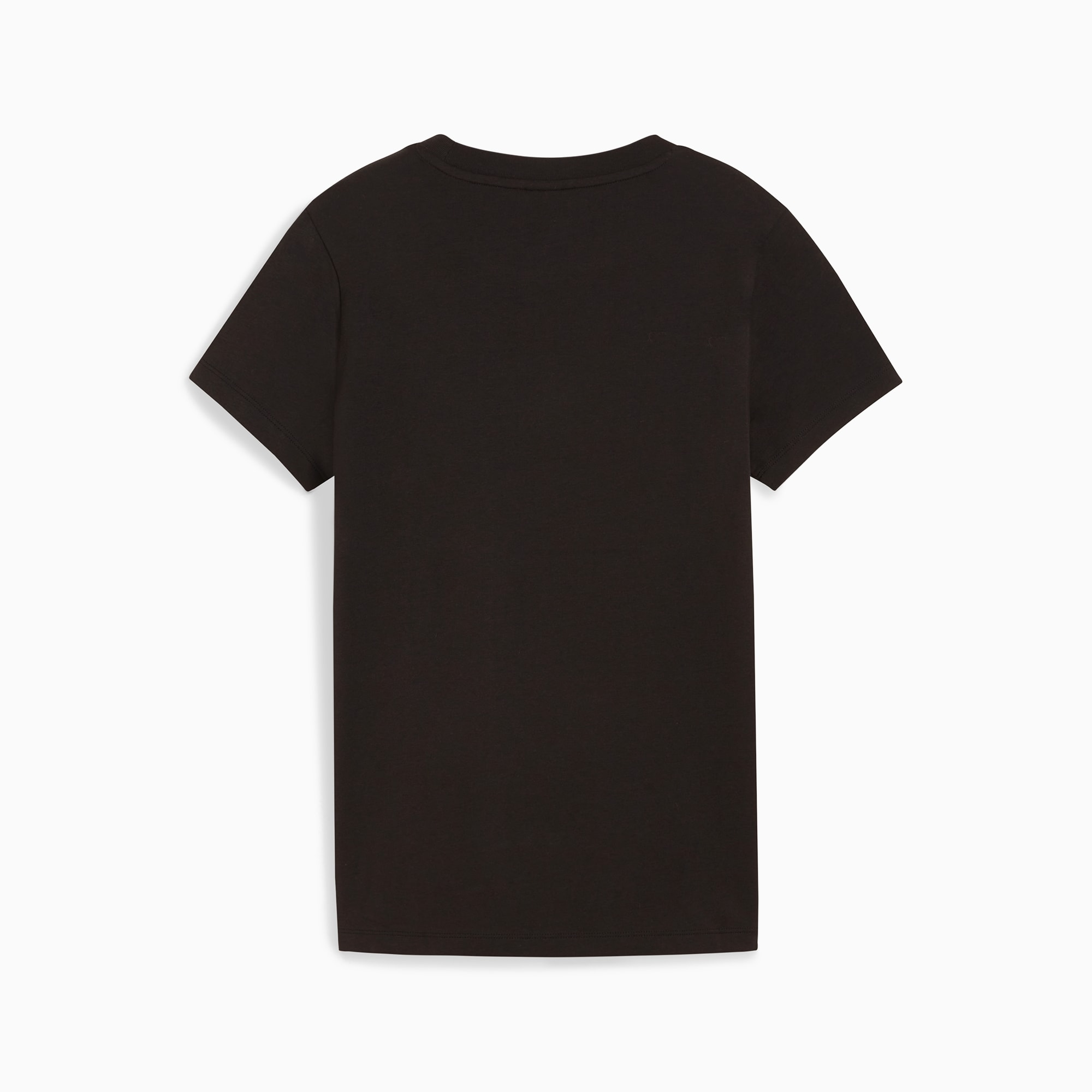 PUMA CLASSICS Shiny Logo T-shirt voor Dames, Zwart