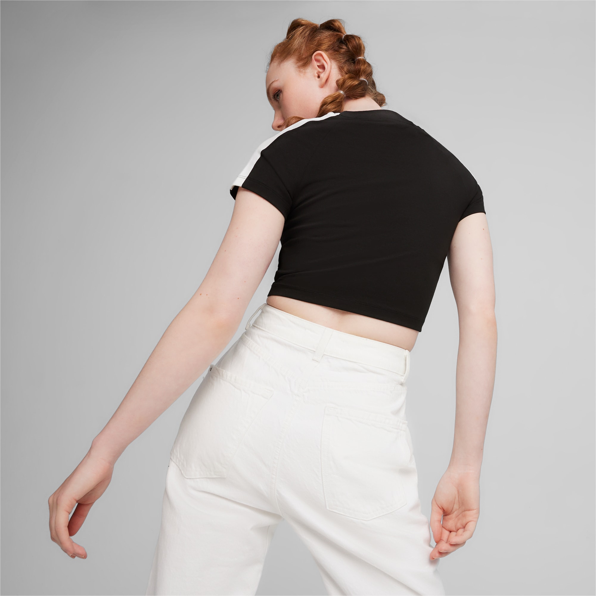 PUMA Iconic T7 Women's Baby T-Shirt, Black, Size S, Clothing