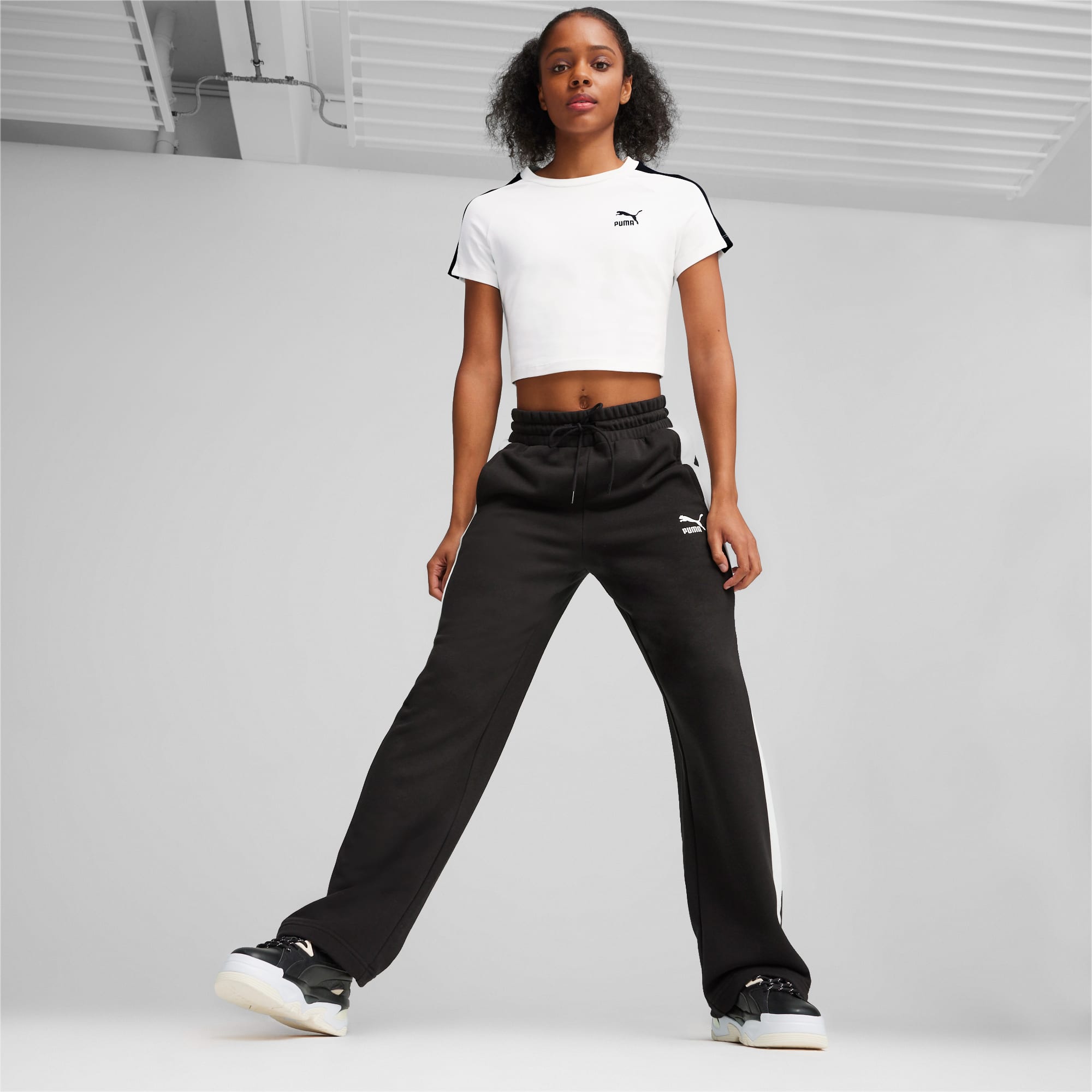 PUMA Iconic T7 Women's Baby T-Shirt, White, Size M, Clothing