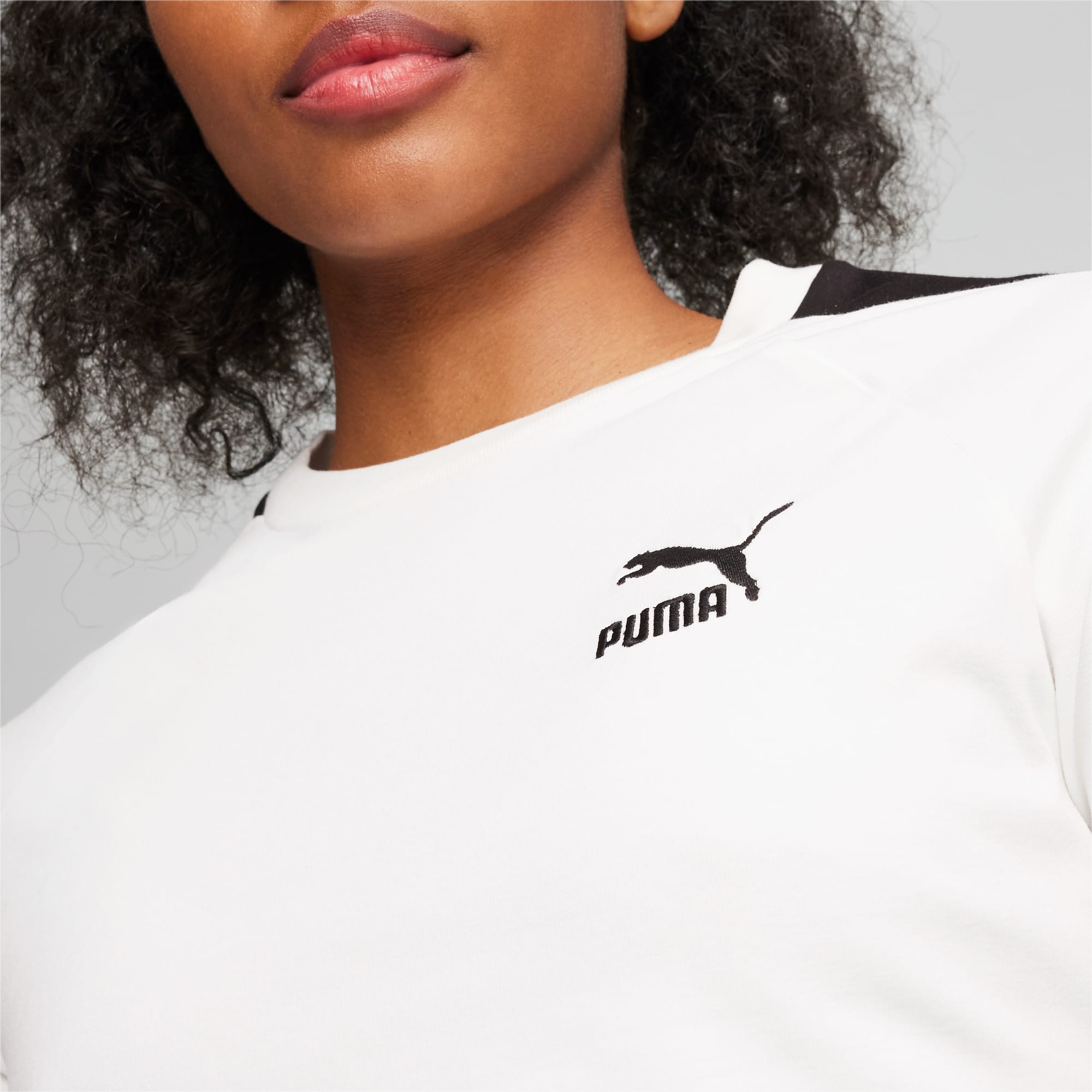 PUMA Iconic T7 Women's Baby T-Shirt, White, Size XL, Clothing