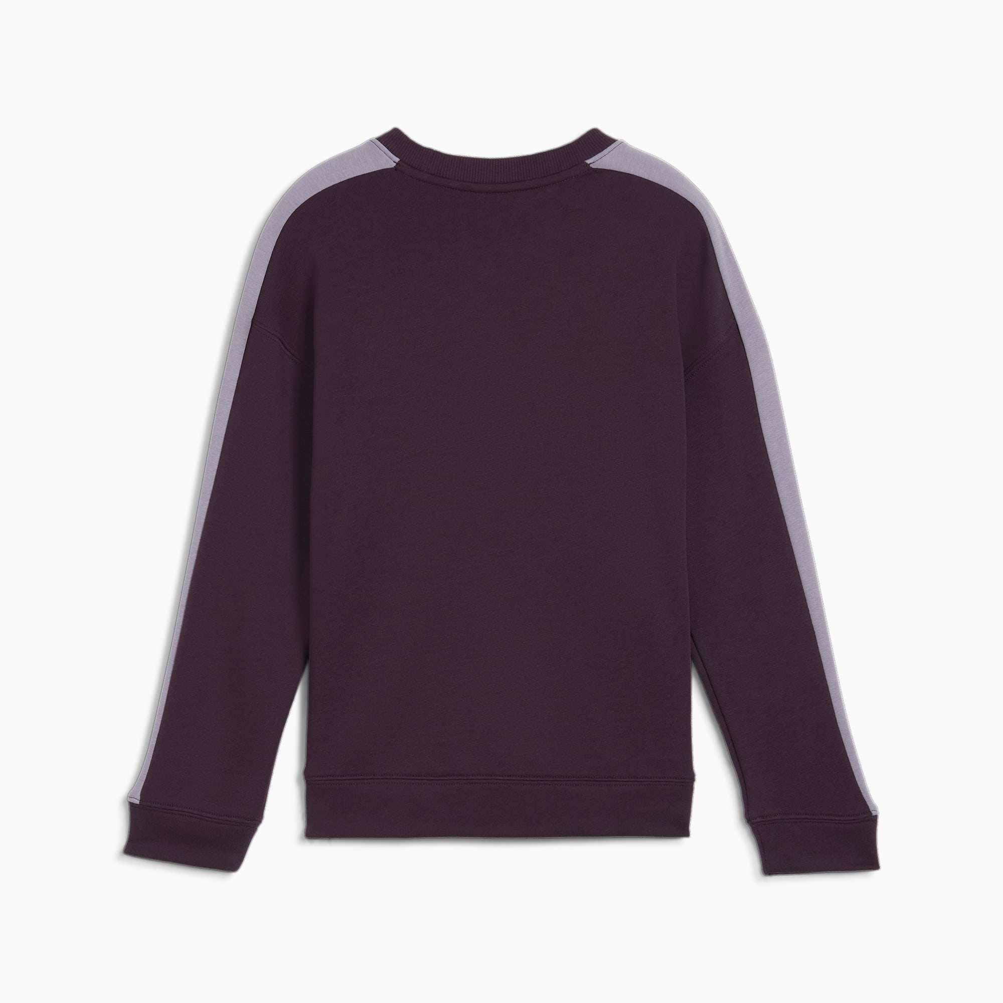 PUMA T7 top met ronde hals en lange mouwen, Midnight Plum